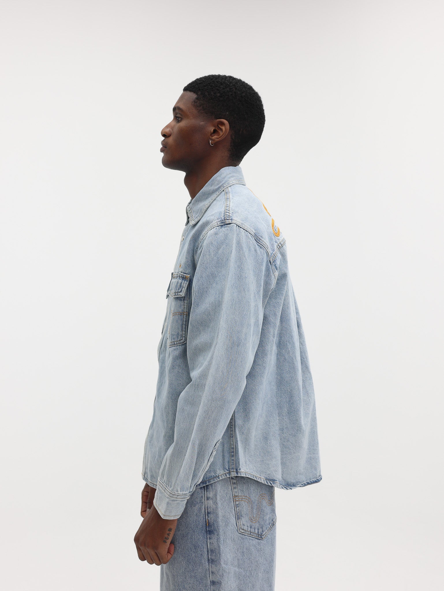 Ice Cream Denim Jacket Chain Stitch Blue