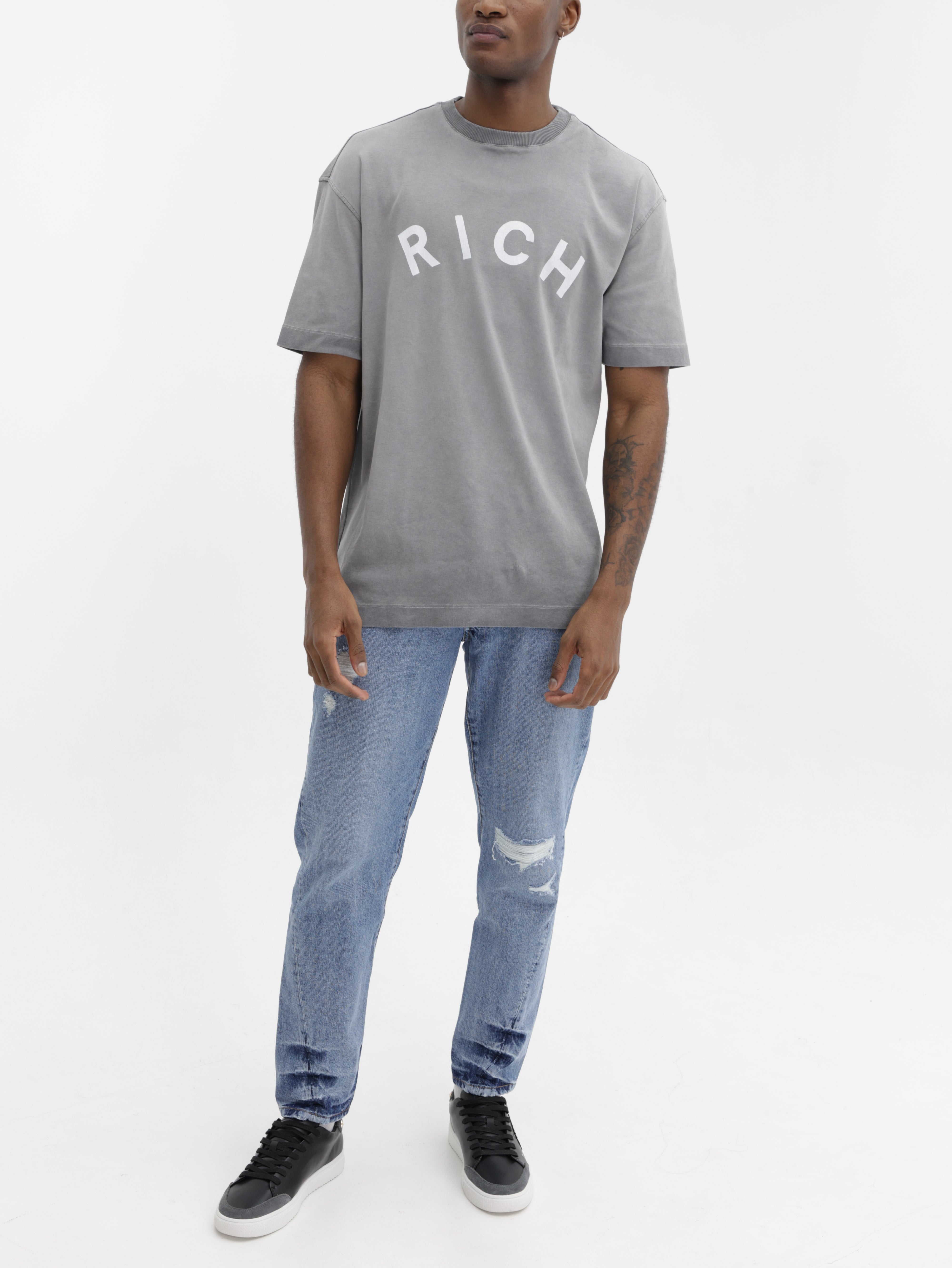 John Richmond Jeans Ankle Lines Fade Denim