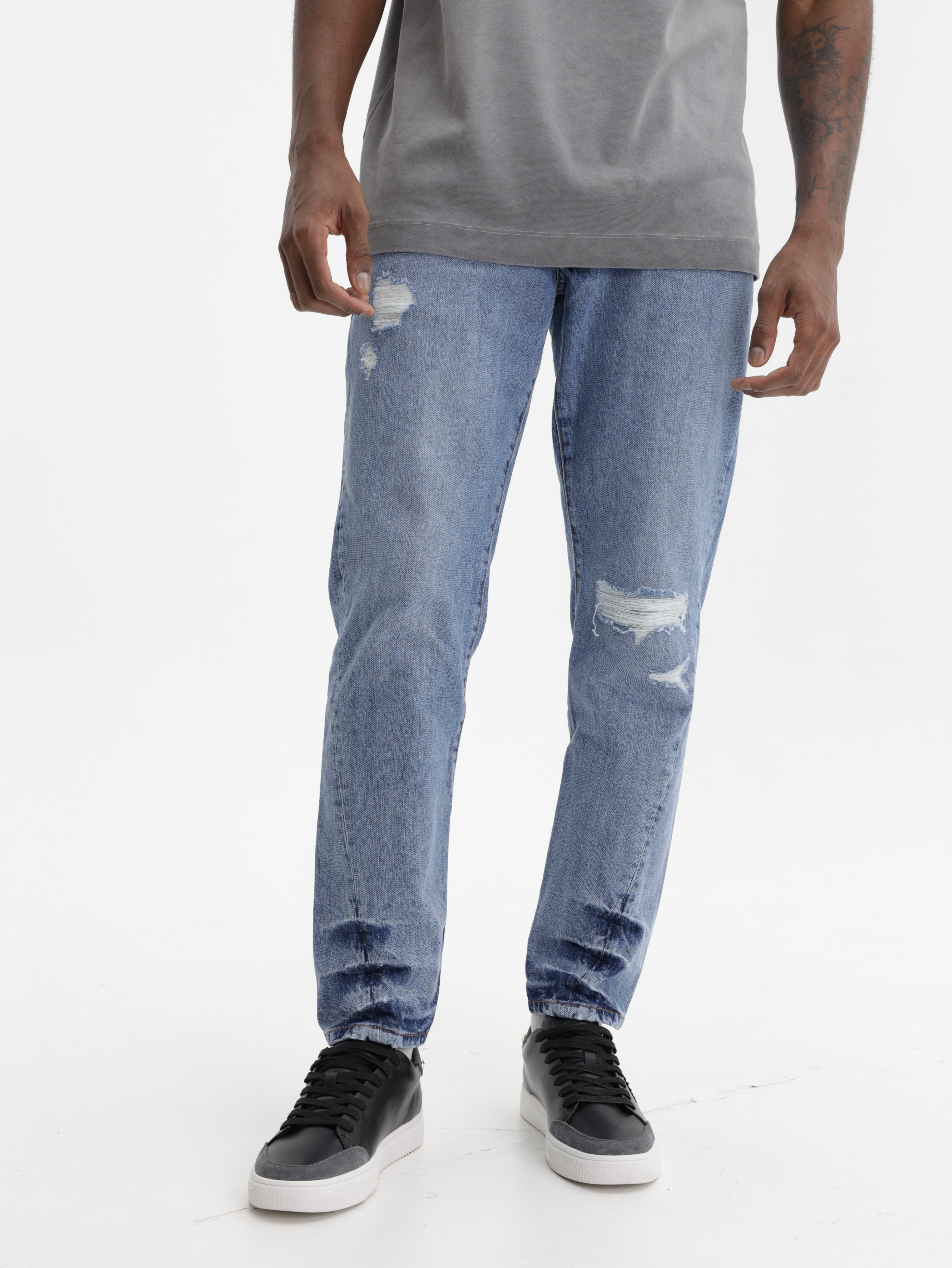 John Richmond Jeans Ankle Lines Fade Denim