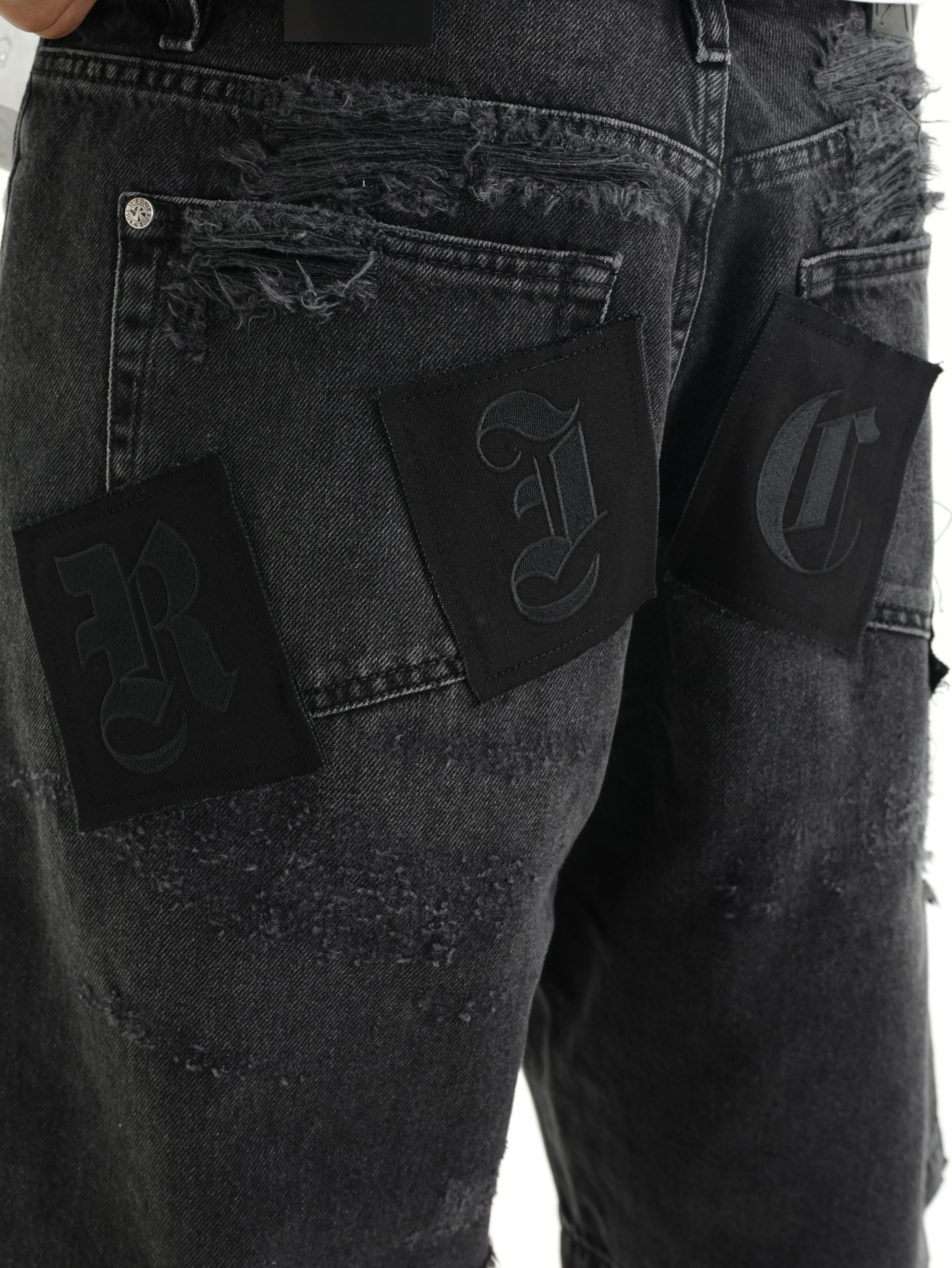John Richmond Shorts Ripped Thigh Black