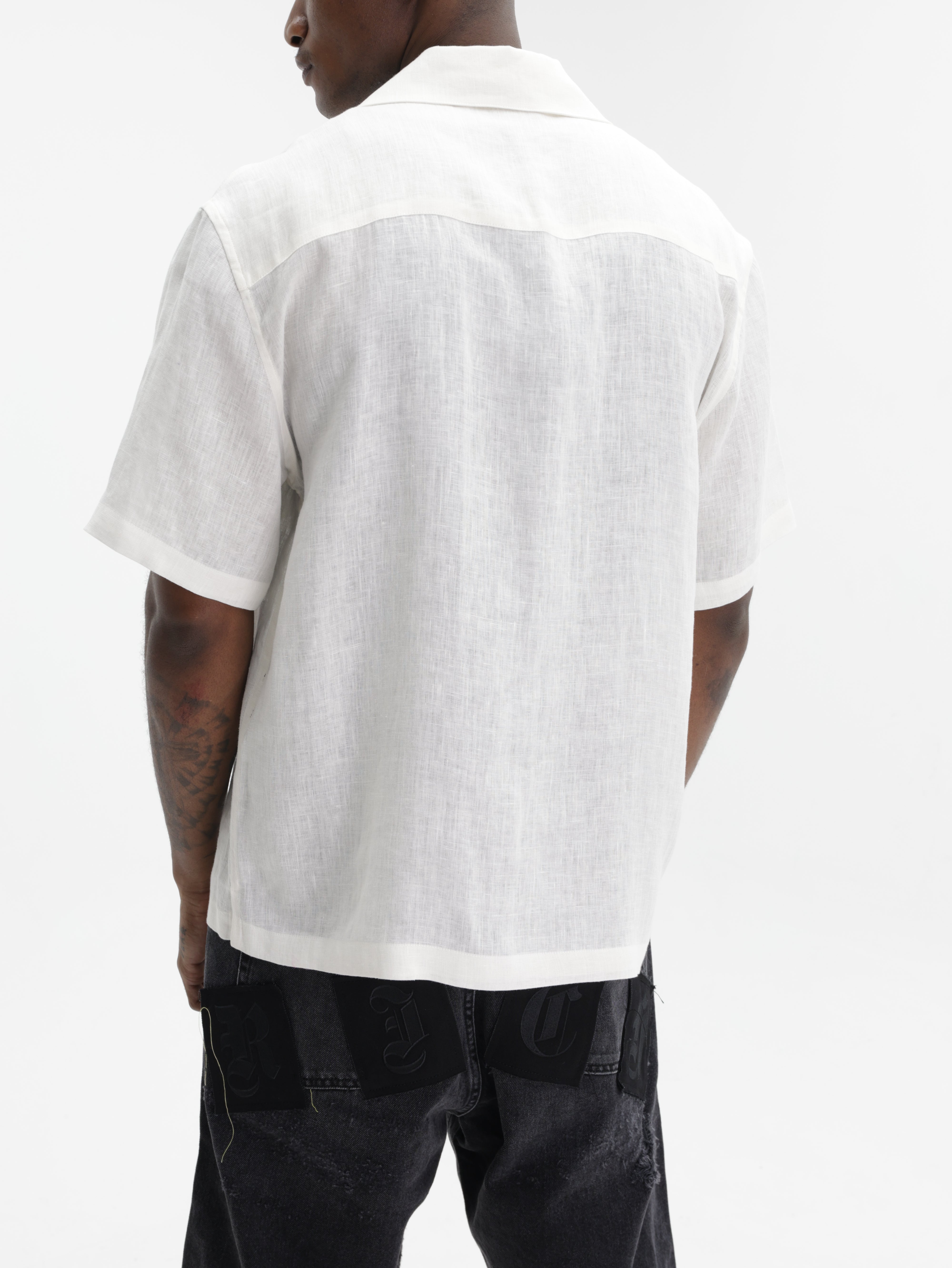 John Richmond Shirt Silver Holed Collar White