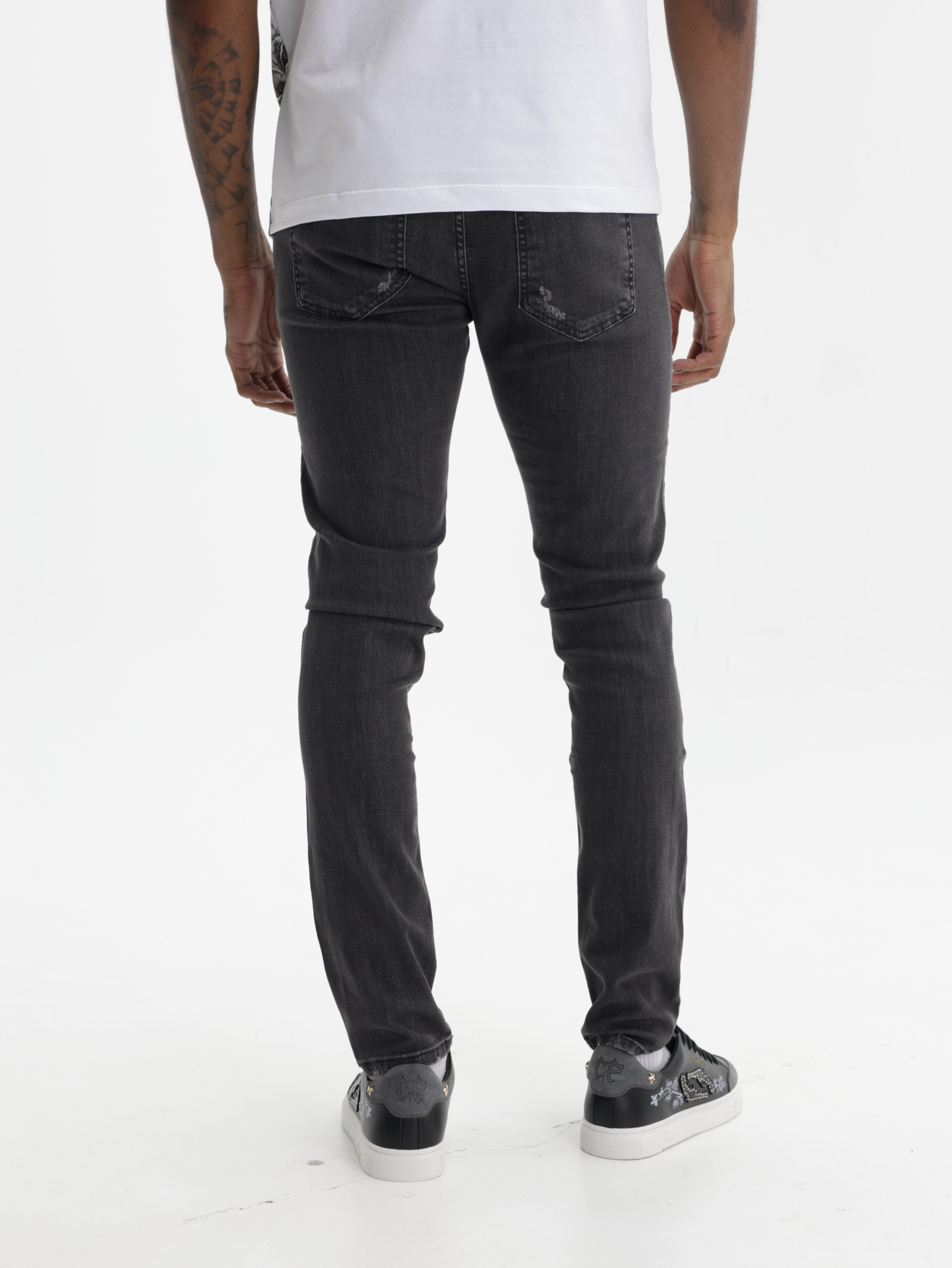 John Richmond Jeans Knee Ripped Charcoal