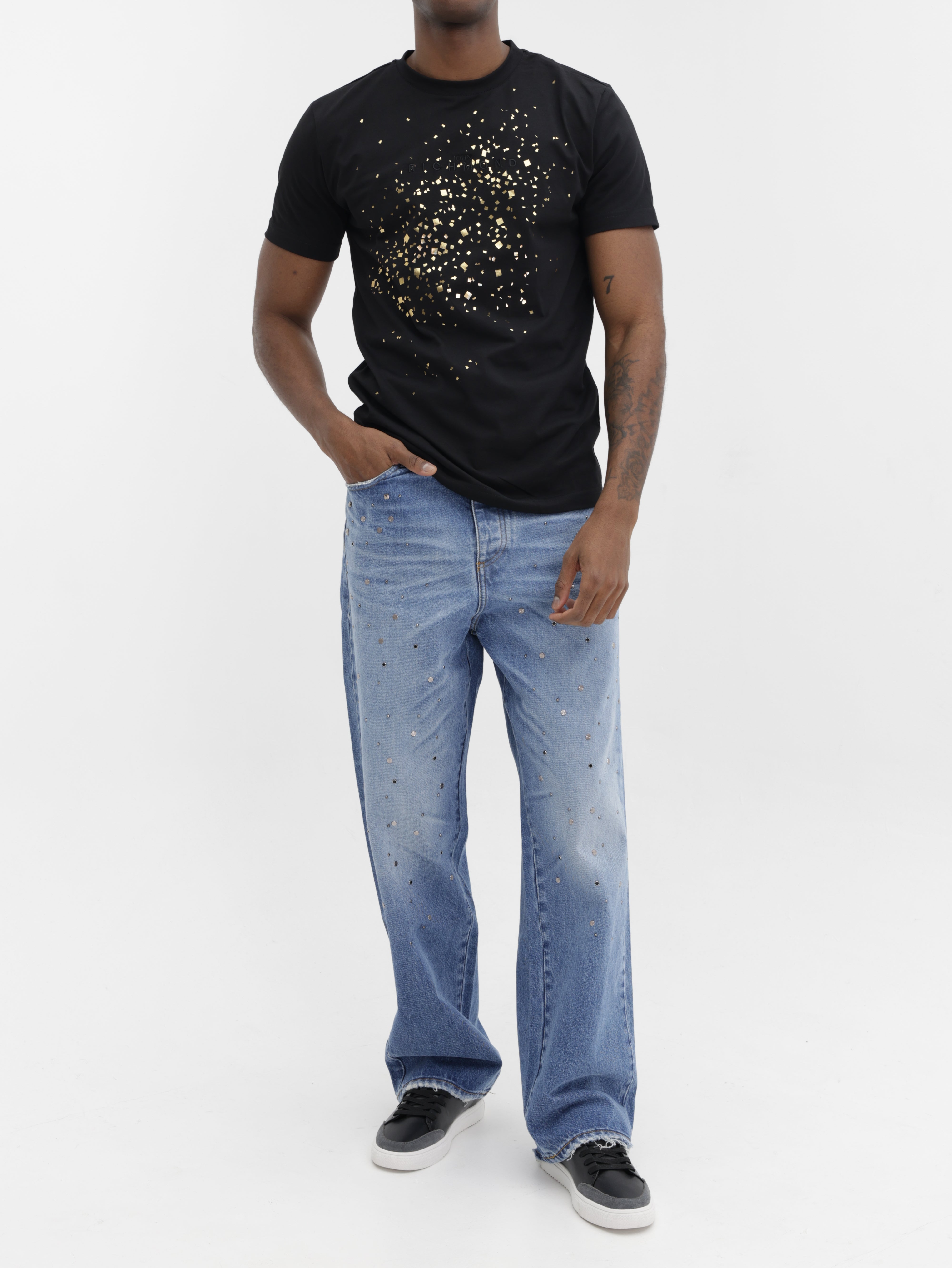 John Richmond T-Shirt Gold Burst Dust Black