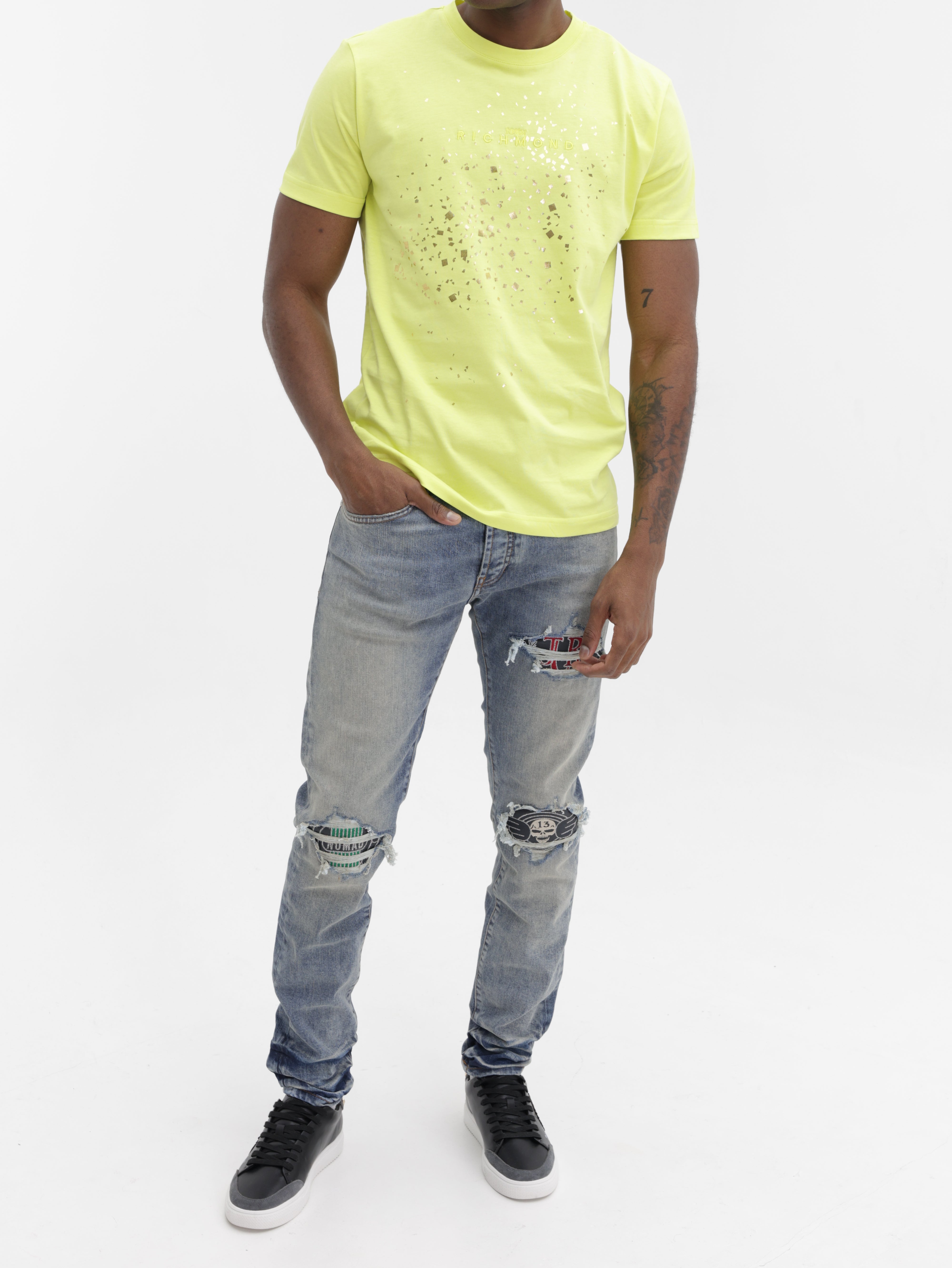 John Richmond T-Shirt Gold Burst Dust Yellow
