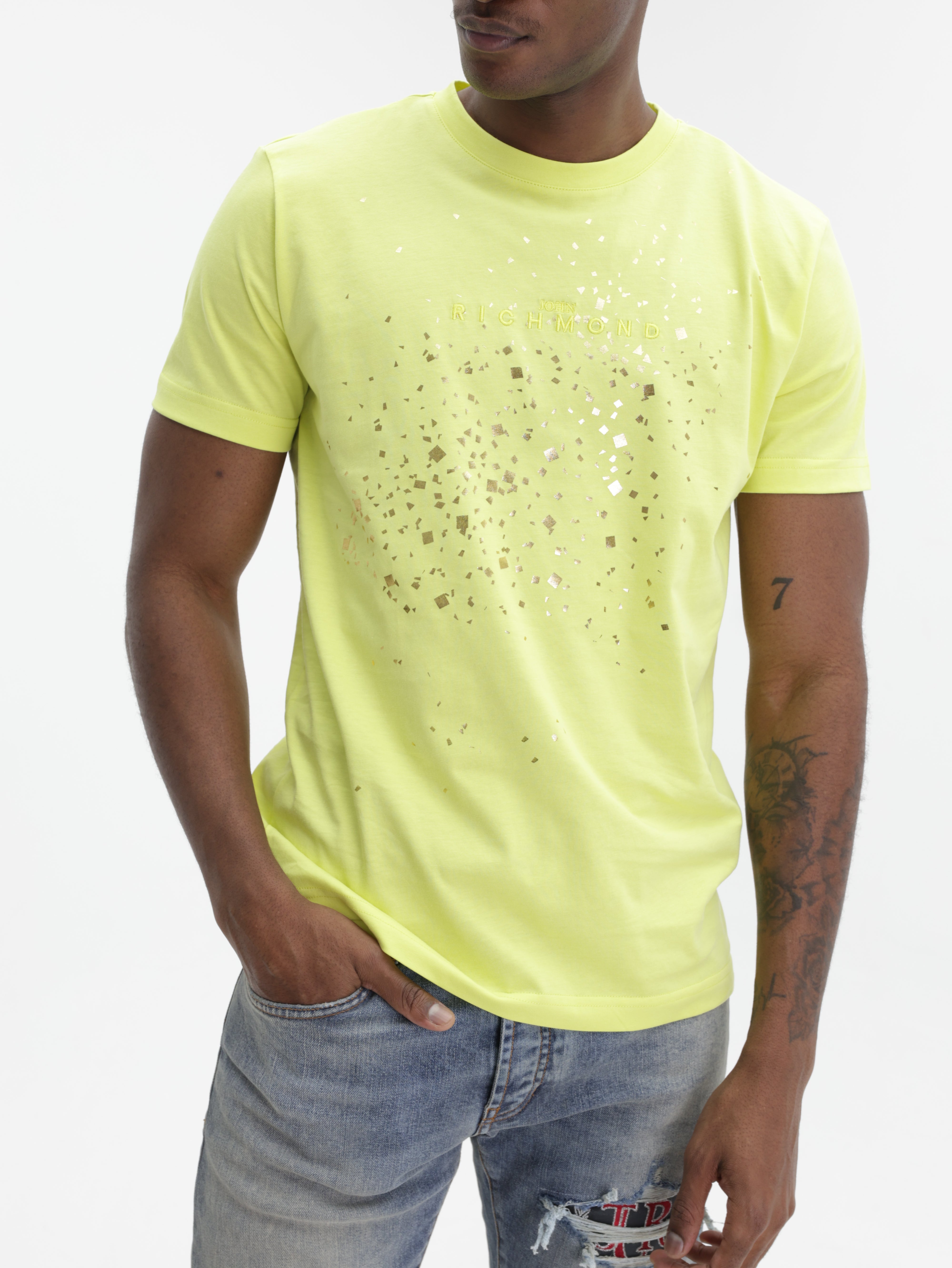 John Richmond T-Shirt Gold Burst Dust Yellow