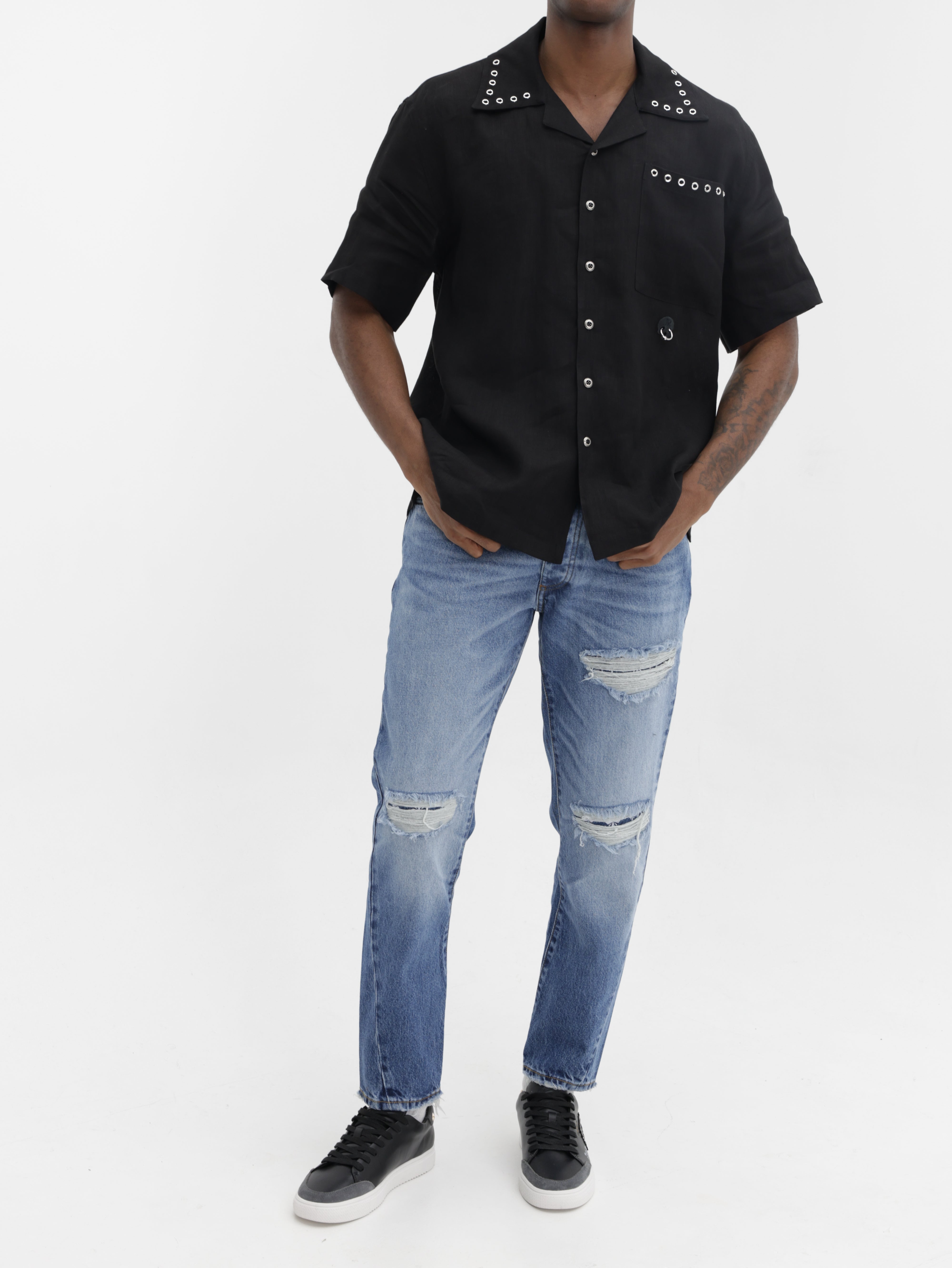 John Richmond Jeans Knee Ripped Denim