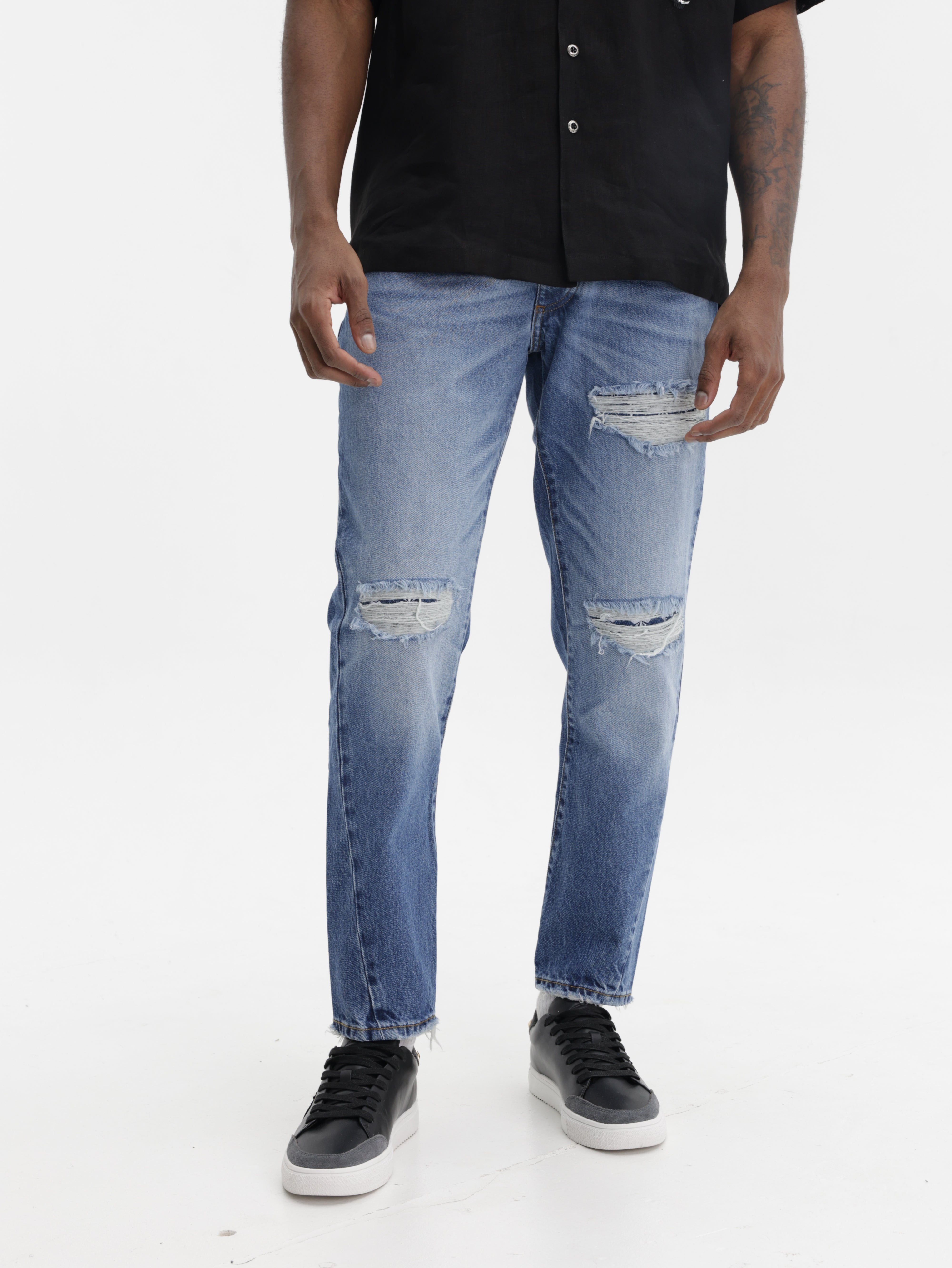 John Richmond Jeans Knee Ripped Denim