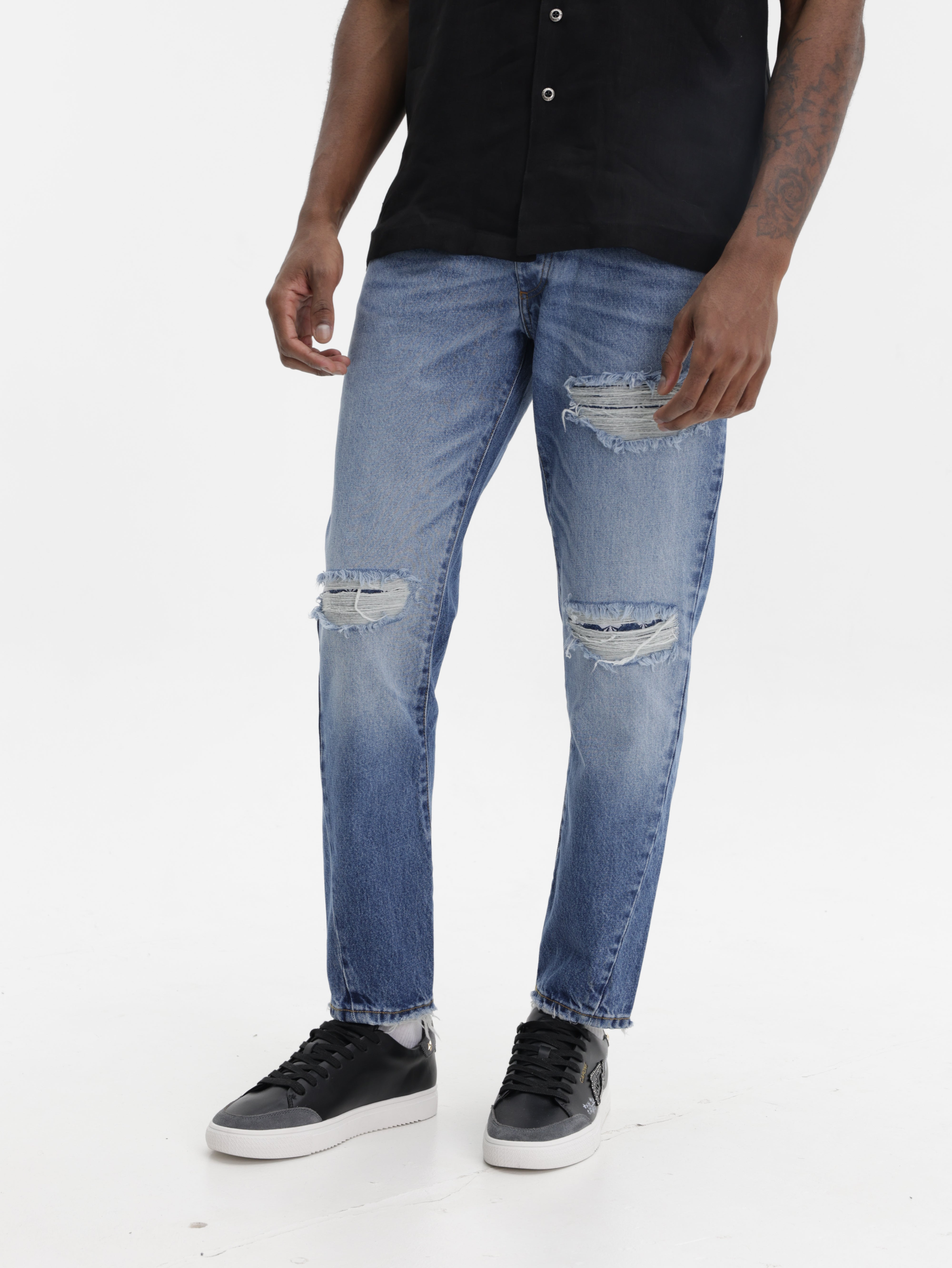 John Richmond Jeans Knee Ripped Denim