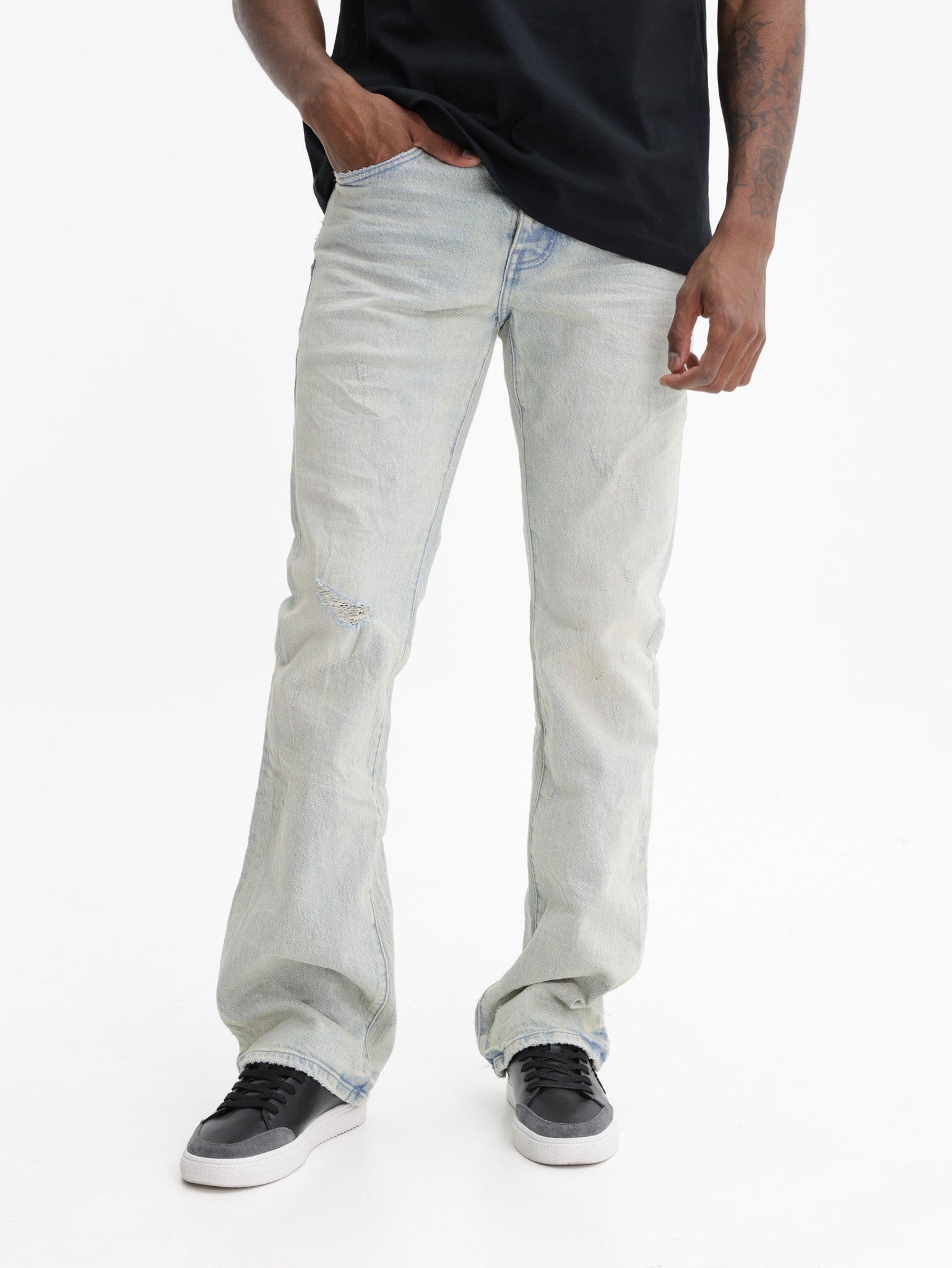 Purple Jeans Straight Baggy Lht Wa