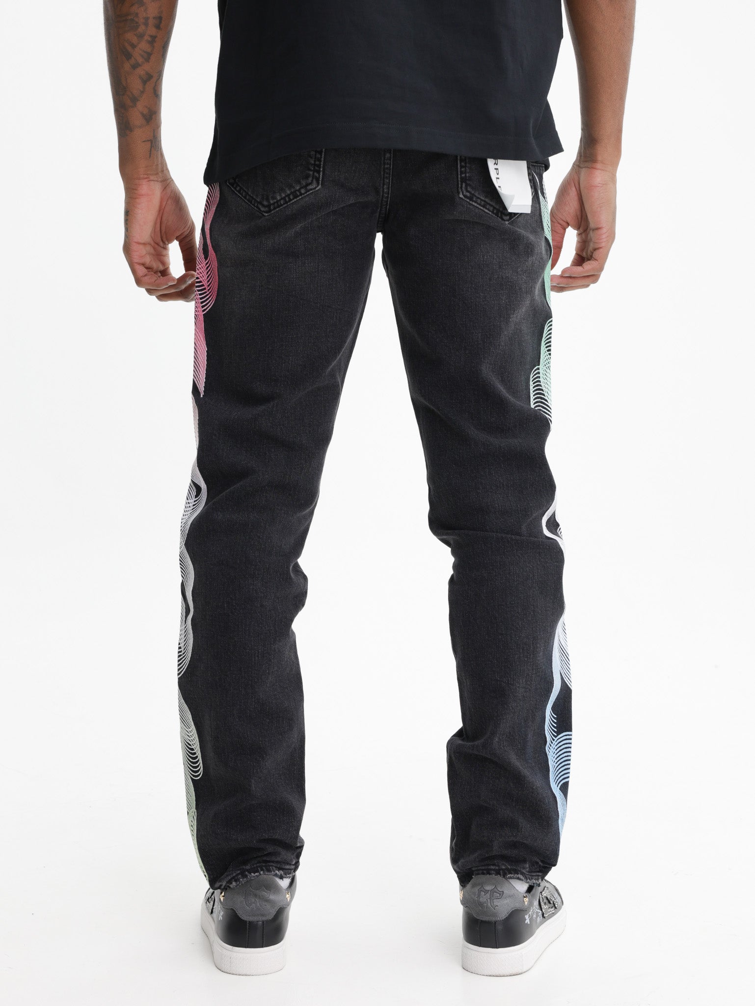 Purple Jeans Multi Colour Ribbon Black
