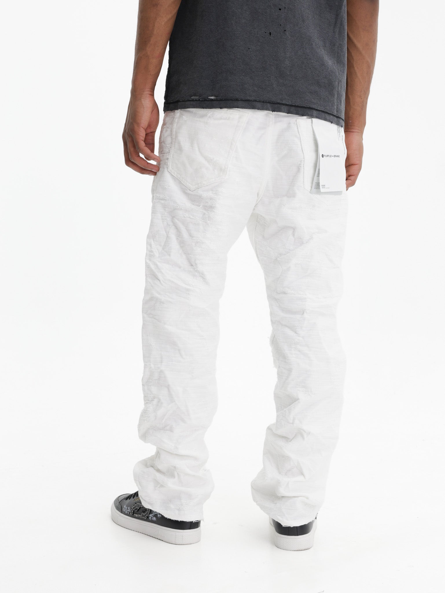 Purple Jeans Jacquard Straight Off White