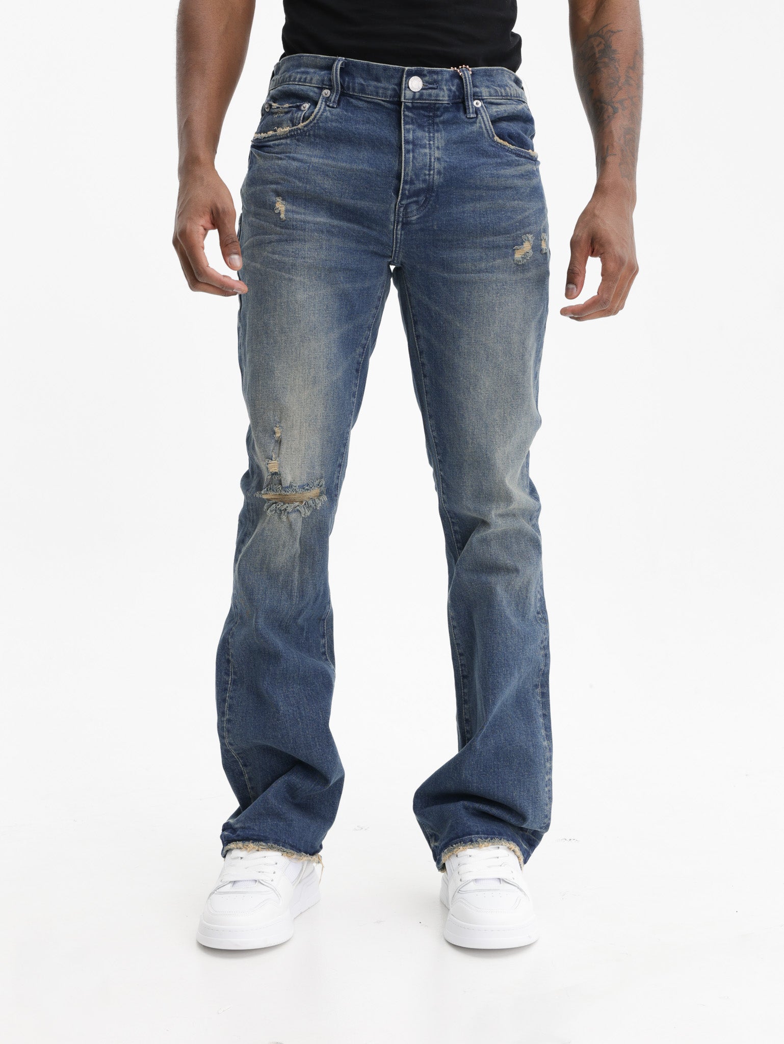 Purple Jeans Alloy Distreed Flare Indigo