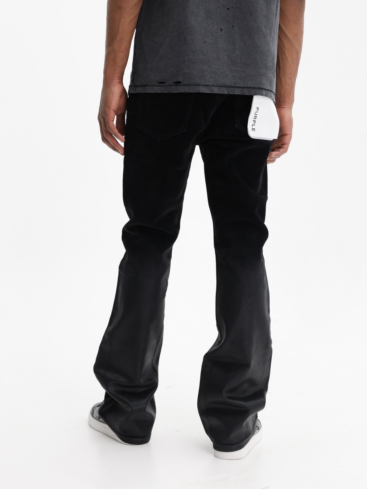 Purple Jeans Flare Flock Dipped Black