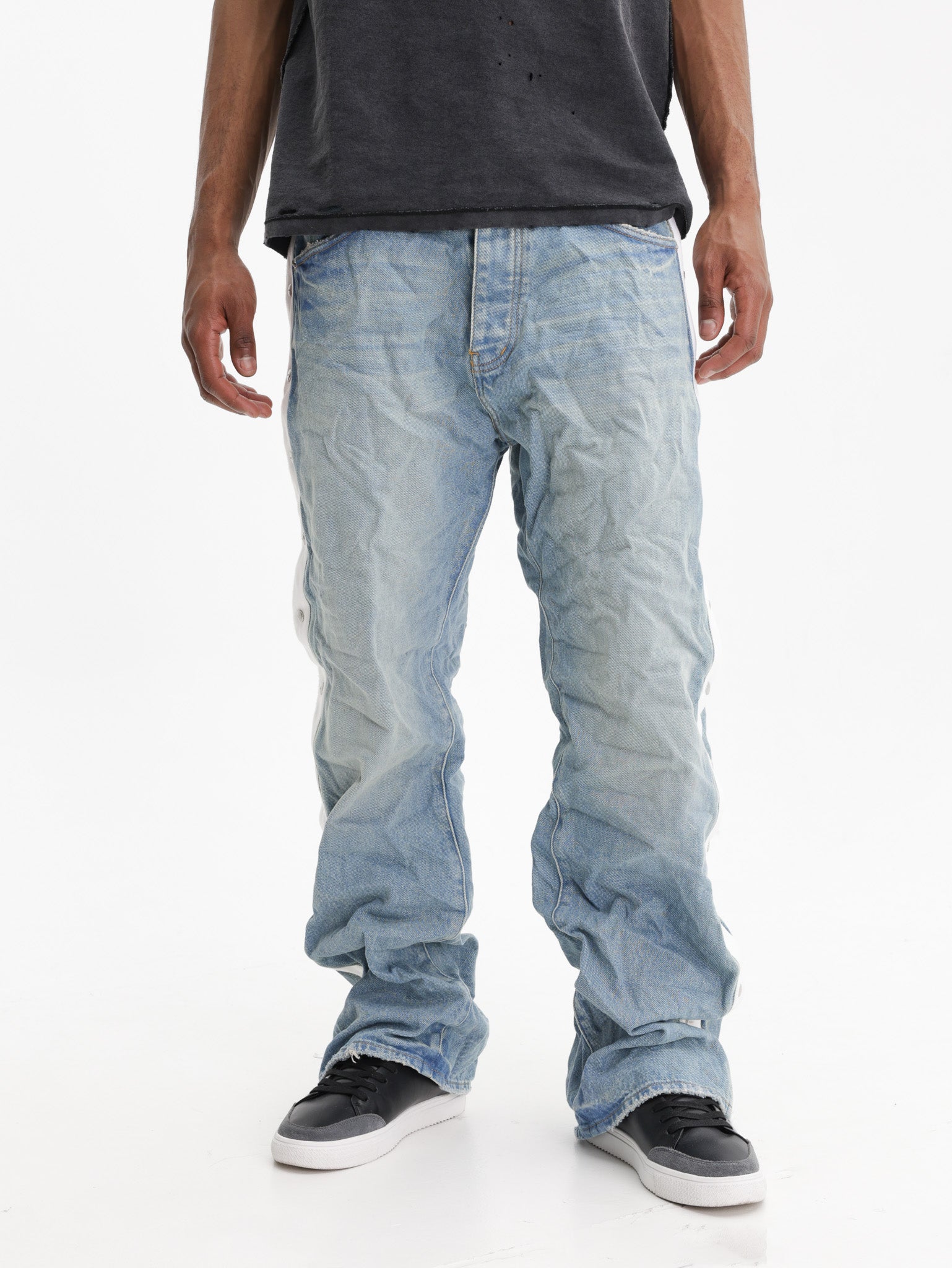 Purple Jeans Tearaway Side Snaps Indigo