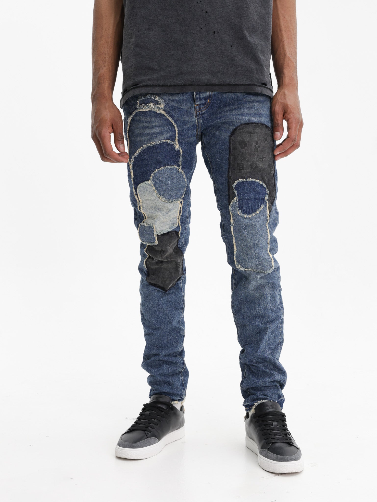 Purple Jeans Vintage Heavy Patch Repair Indigo