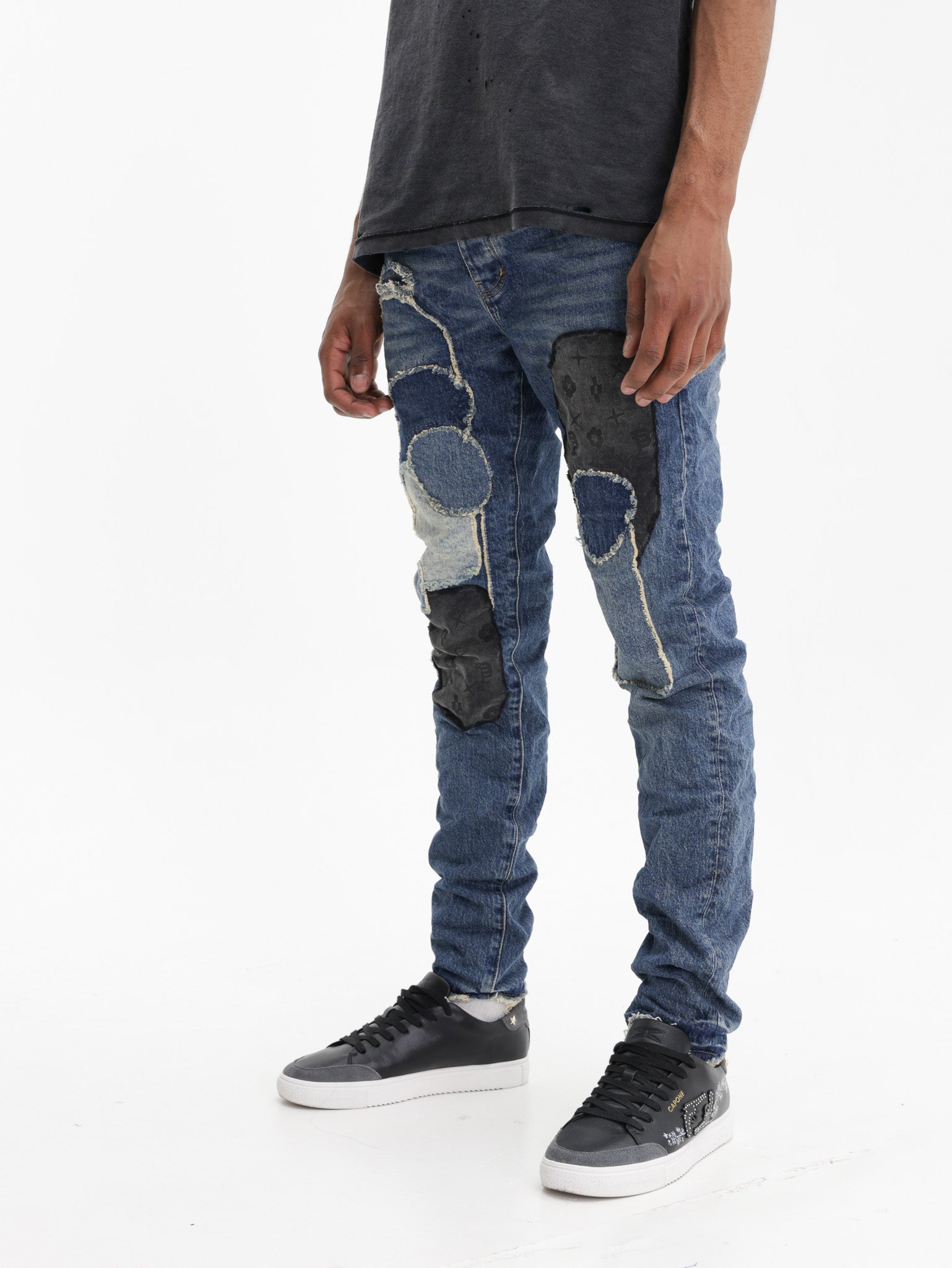 Purple Jeans Vintage Heavy Patch Repair Indigo