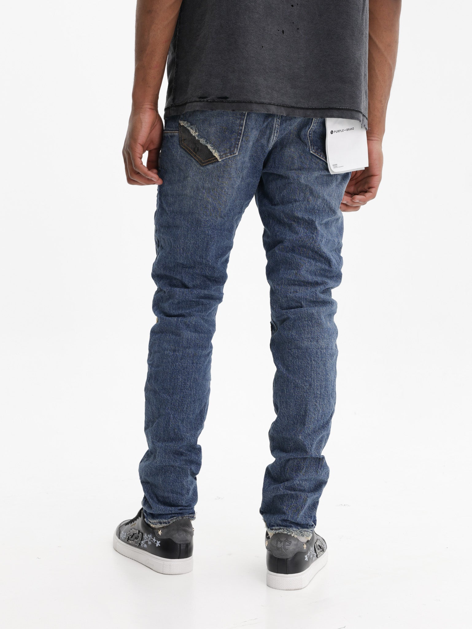 Purple Jeans Vintage Heavy Patch Repair Indigo