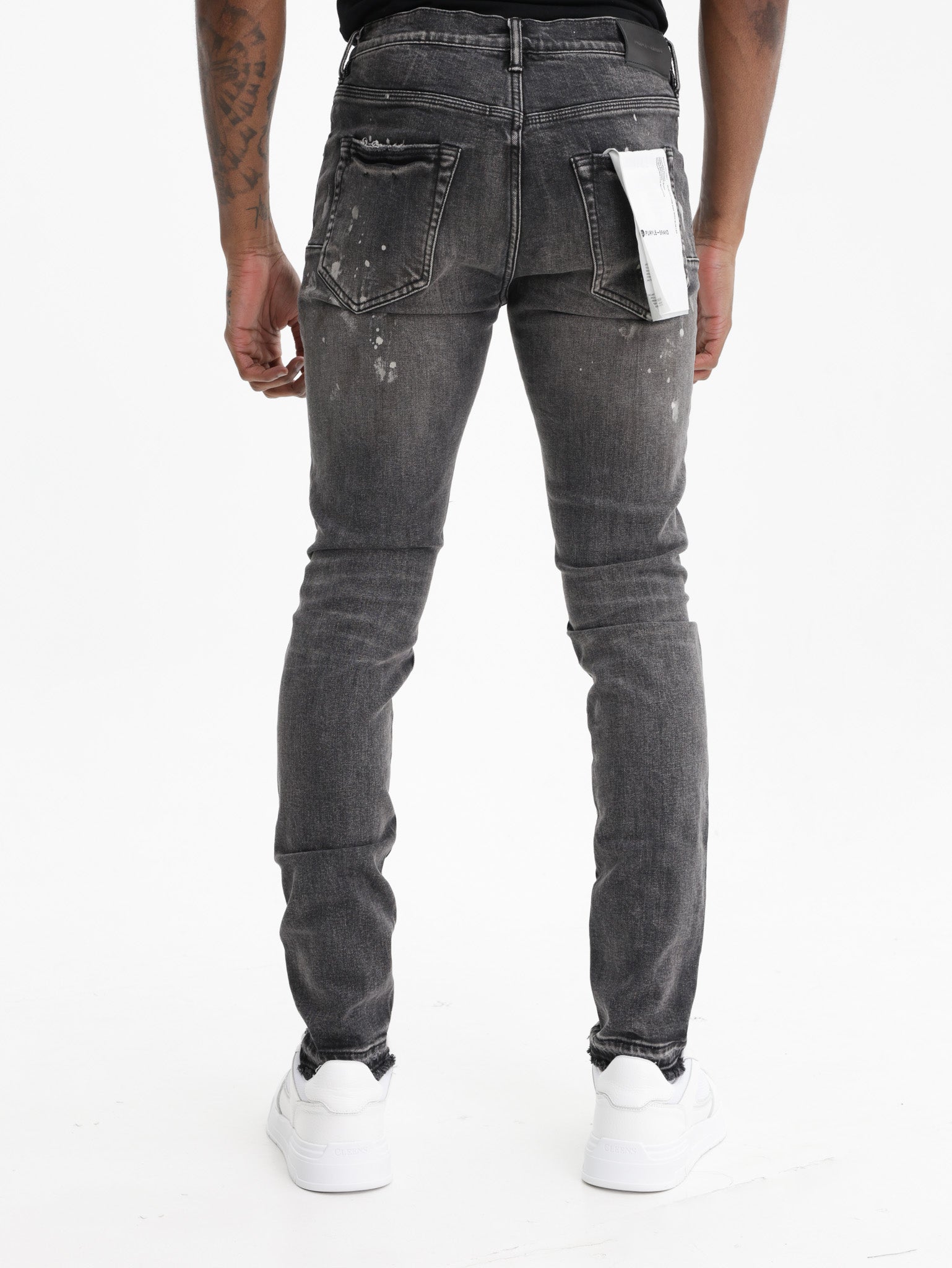 Purple Jeans Dirty Vintage White Paint Black