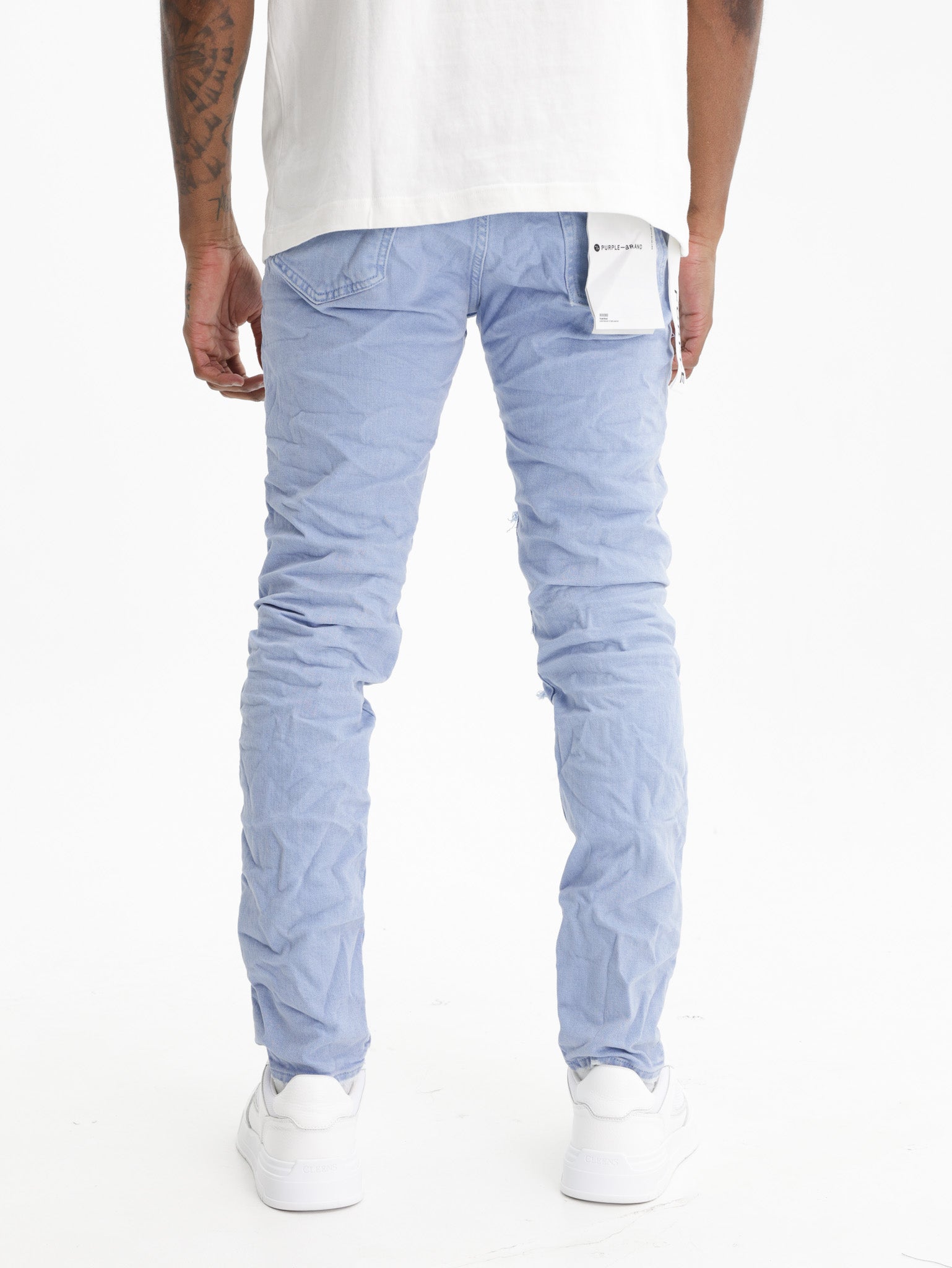 Purple Jeans Overdye Blowout Repair Blue