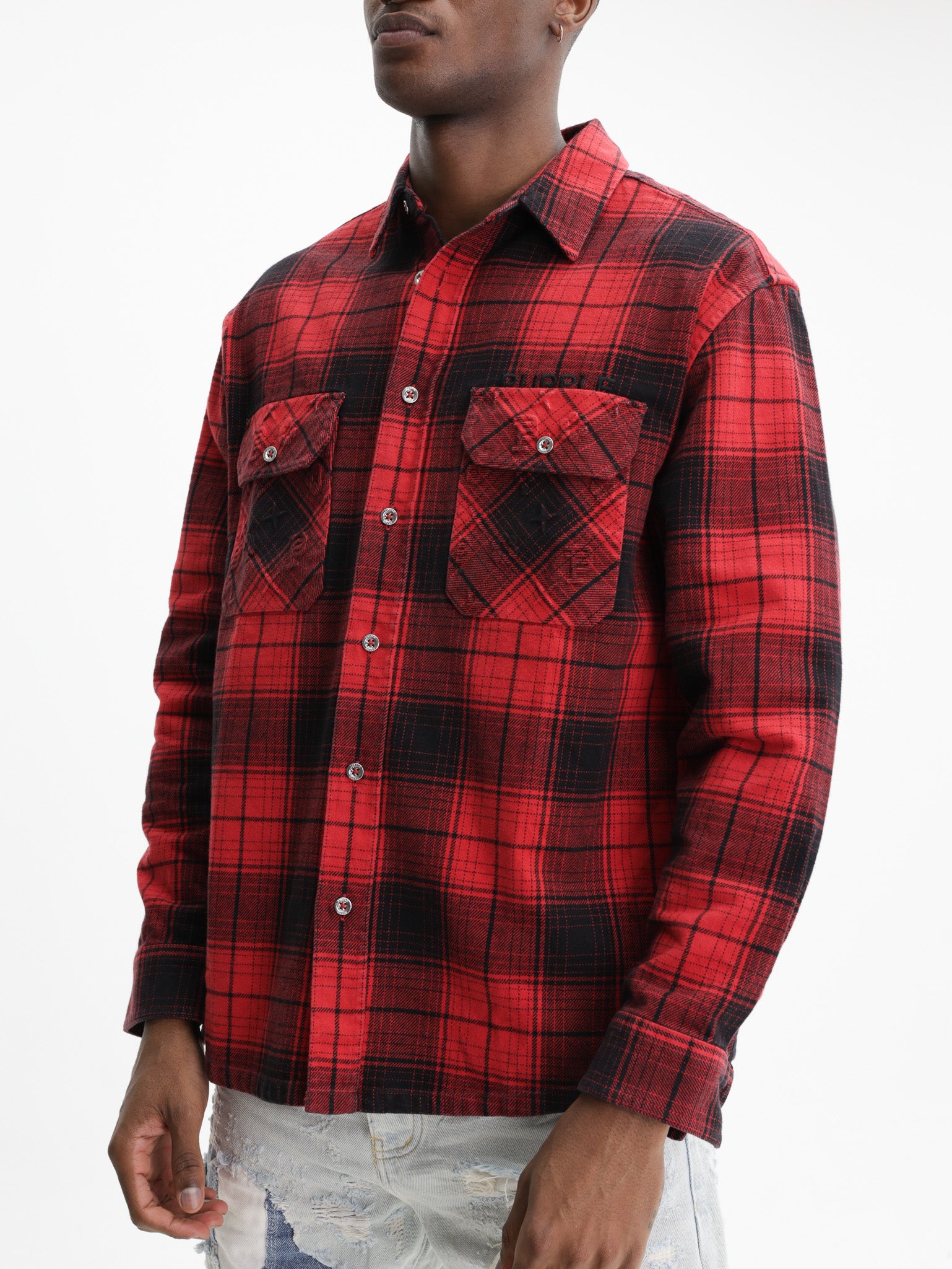 Purple Shirt Plaid Flannel Red