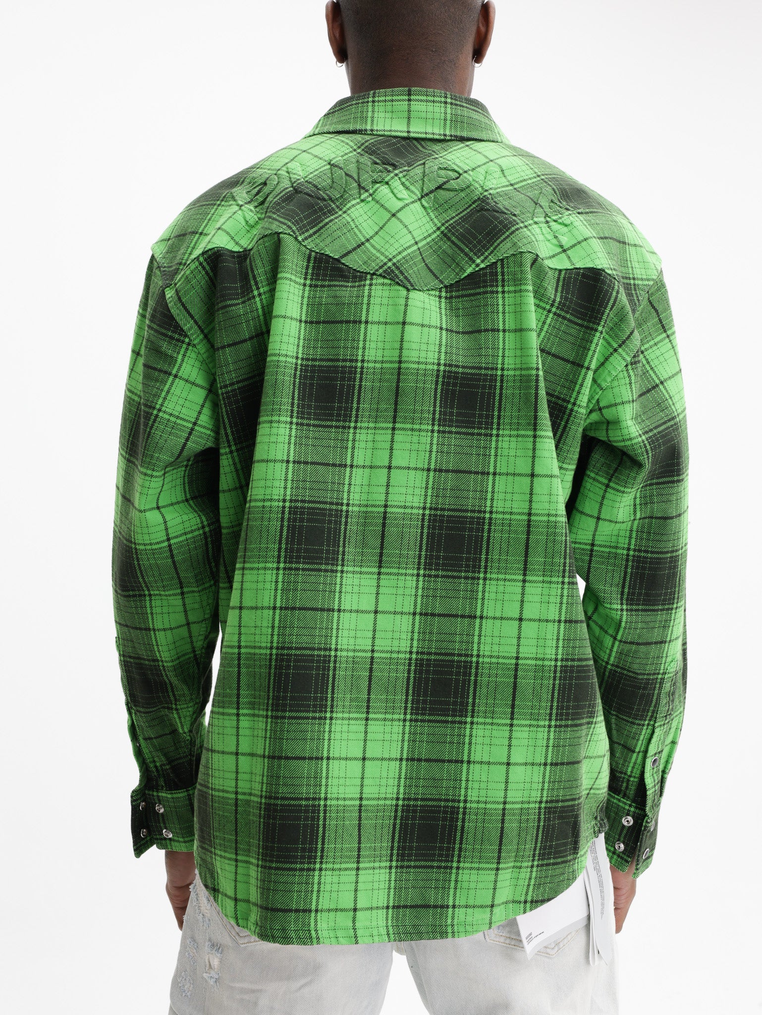 Purple Shirt Plaid Western Green