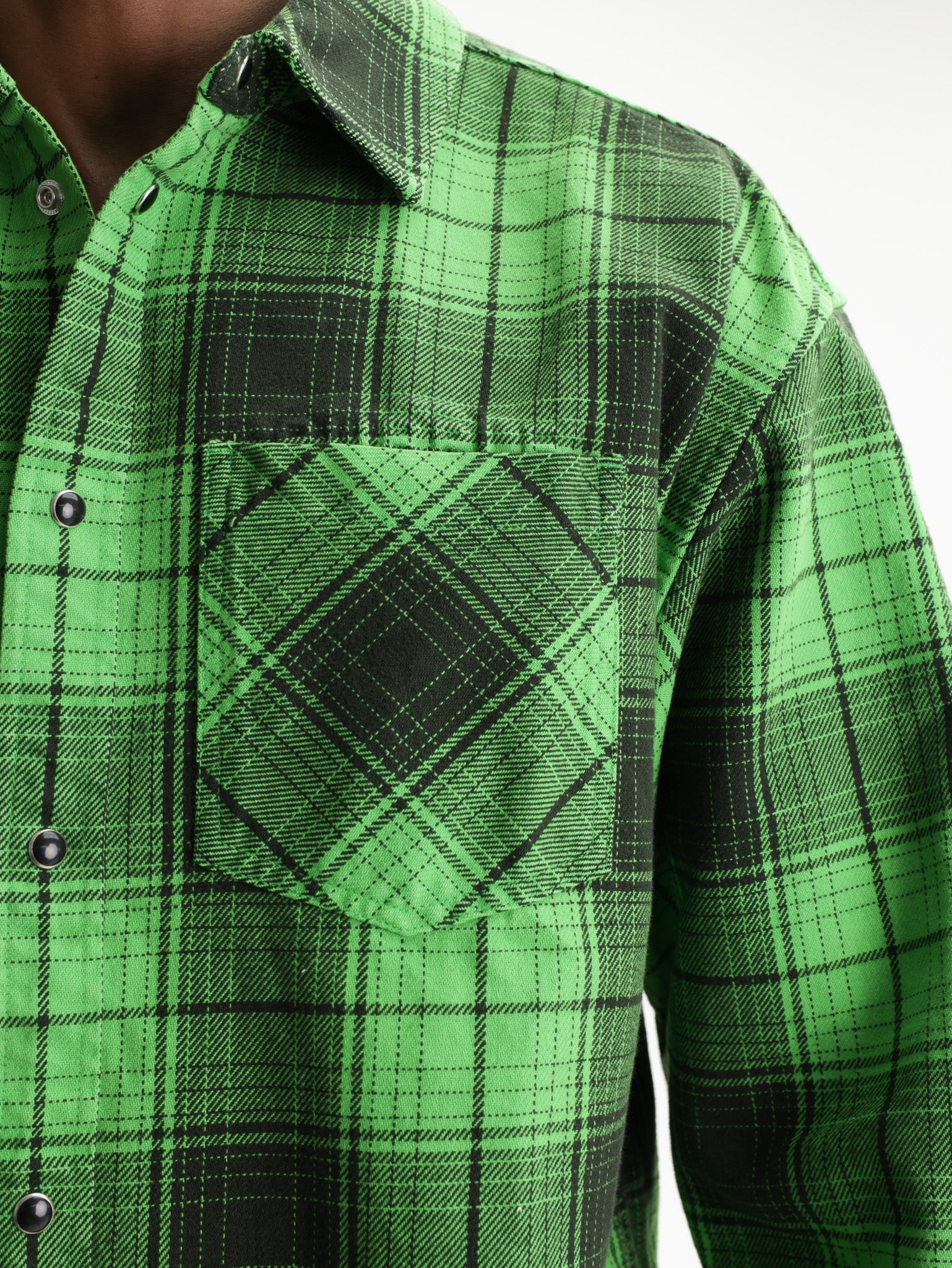 Purple Shirt Plaid Western Green