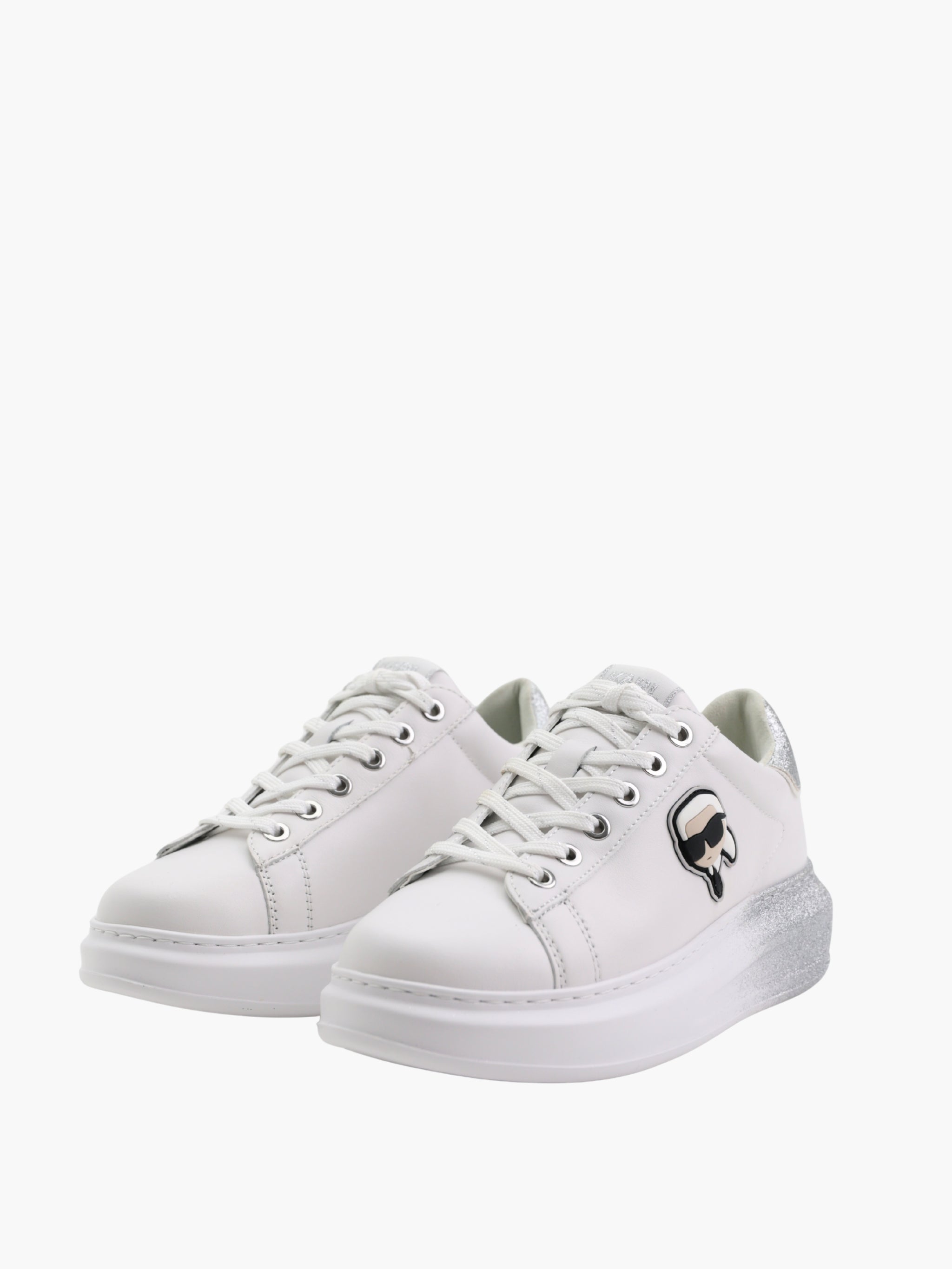 Karl Lagerfeld Sneaker KLL299 Kapri Ombre Nft Lo Lace White Lthr W/Silver