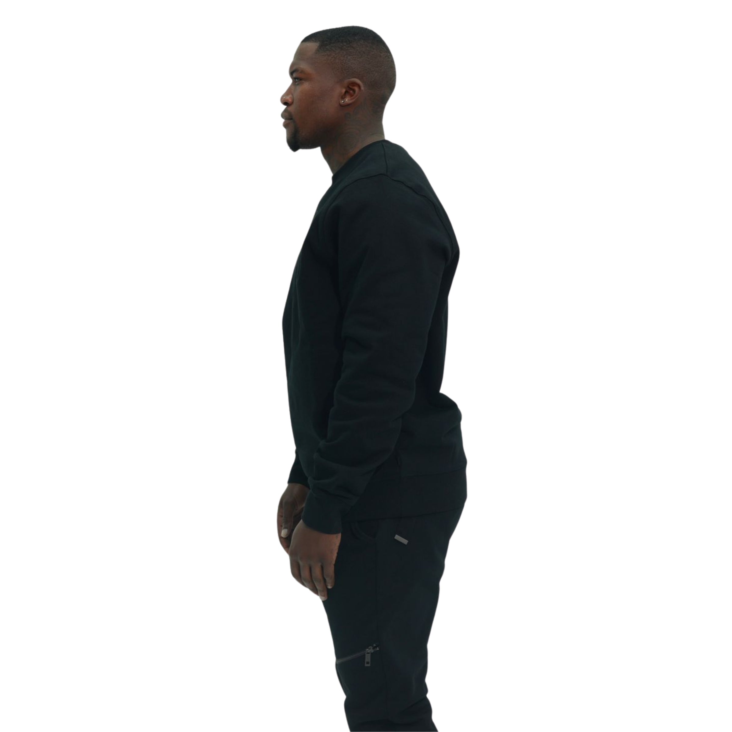 Capone Sweater Back Embroidered Print Black