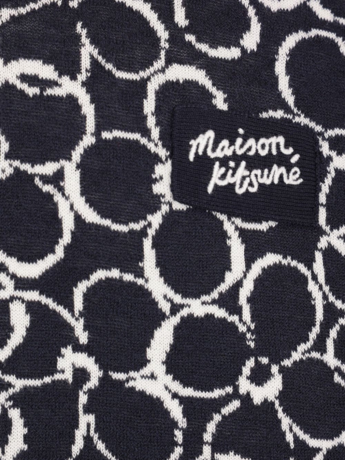 Maison Kitsune Golfer Abstract Daisy Jacquard Ink Blue