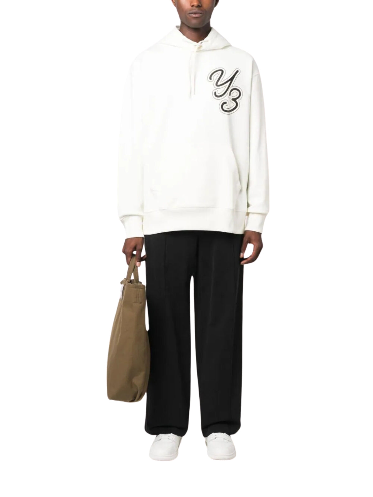 Y-3 Sweater Side Logo Hoodie White