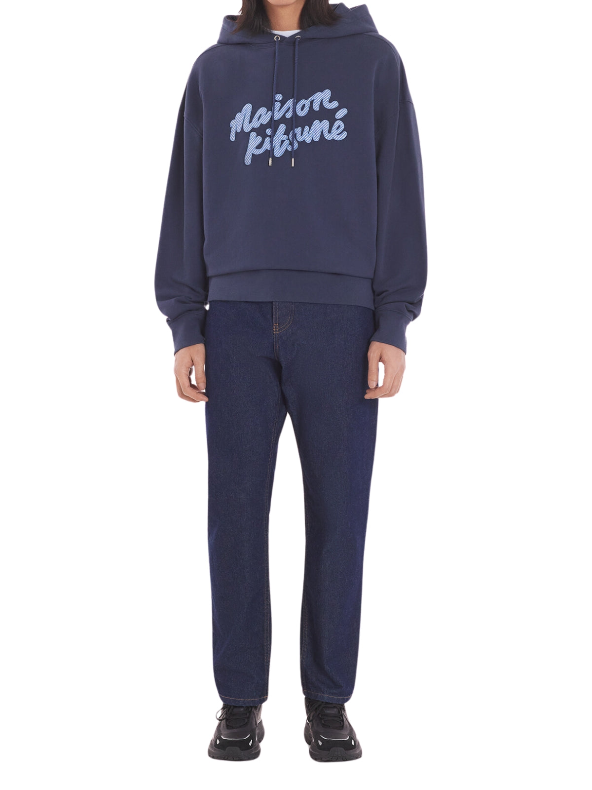 Maison Kitsune Hoodie Handwriting Ink-Blue