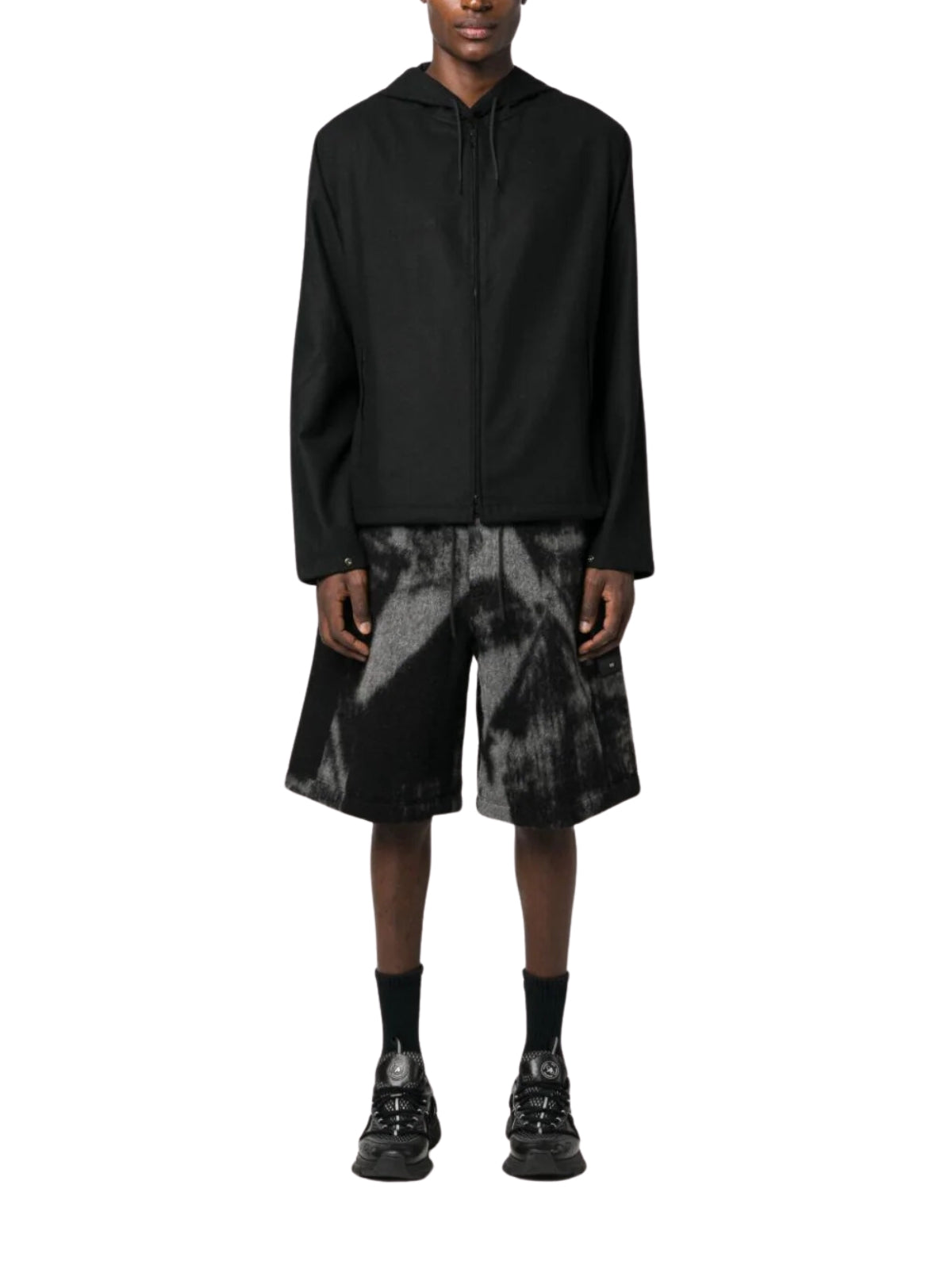 Y-3 Jacket Flannel Hoodie Black