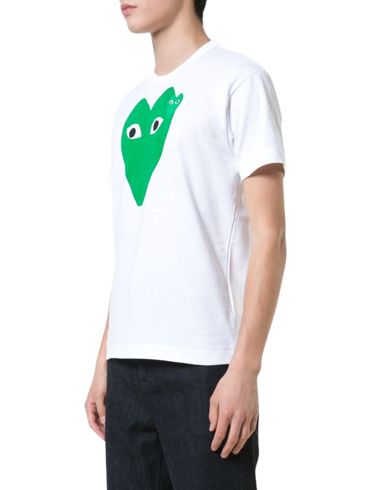 Comme Des Garcons T-Shirt Big Heart Green-White