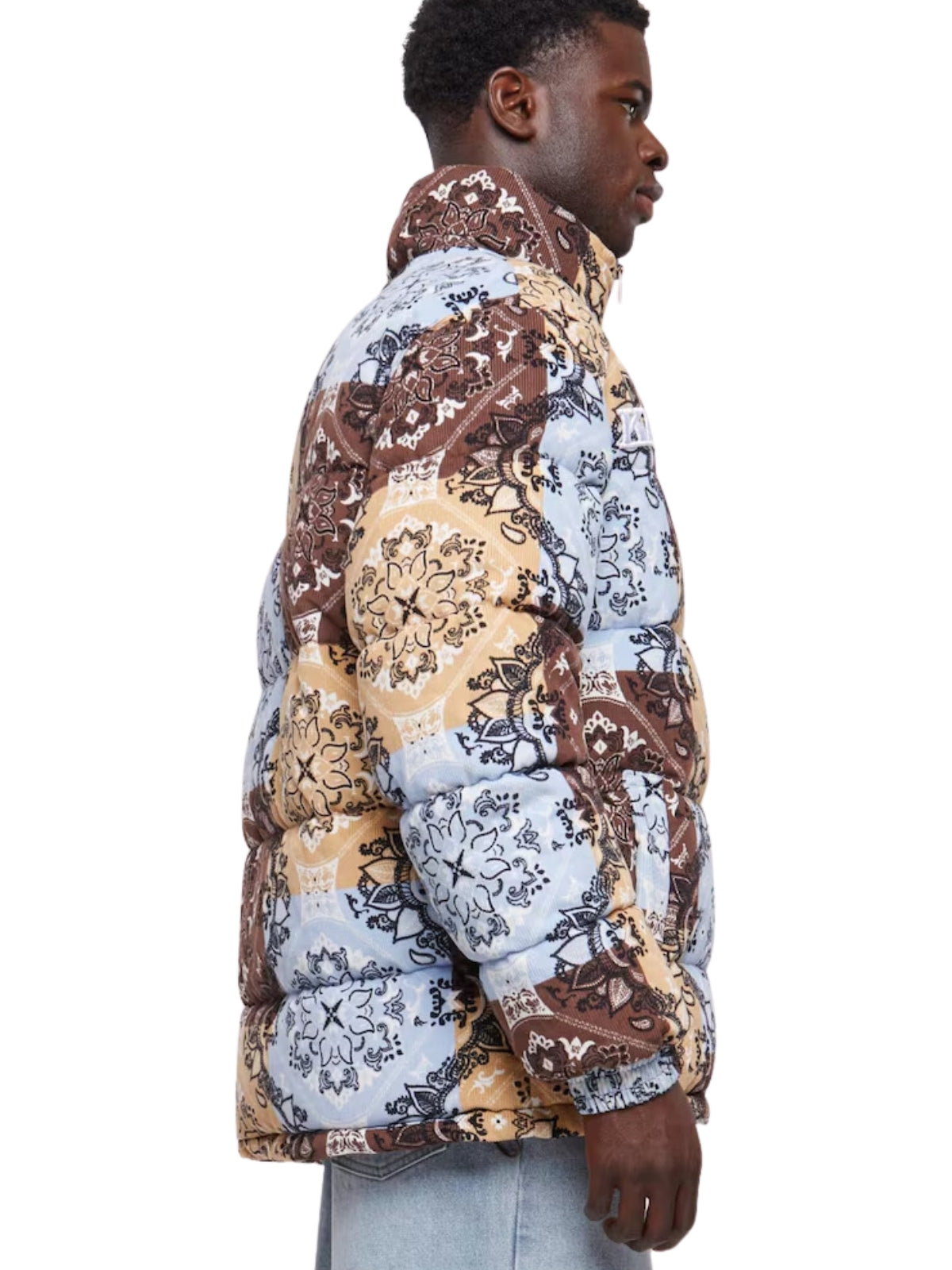 Karl Kani Jacket Paisley Corduroy Puffer Blue Multi