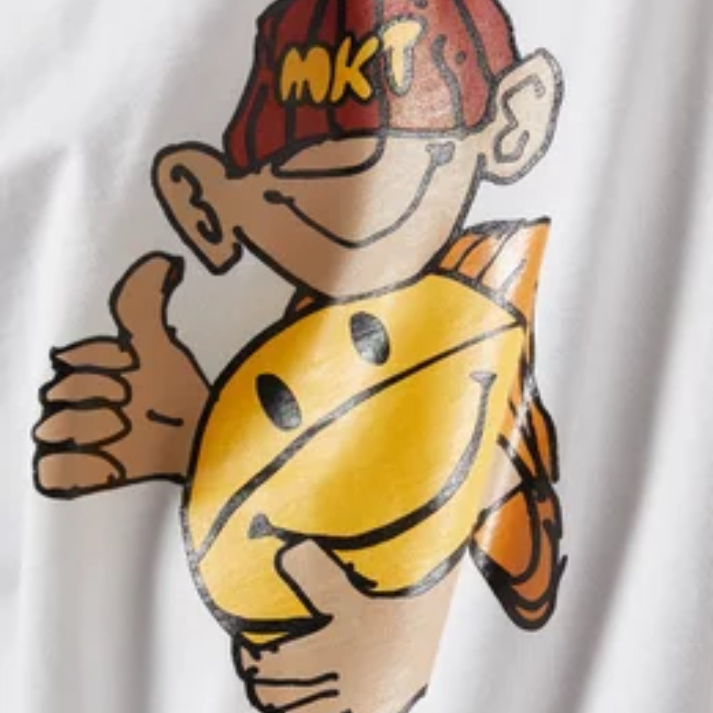 Market T-Shirt Smiley Friendly Game White