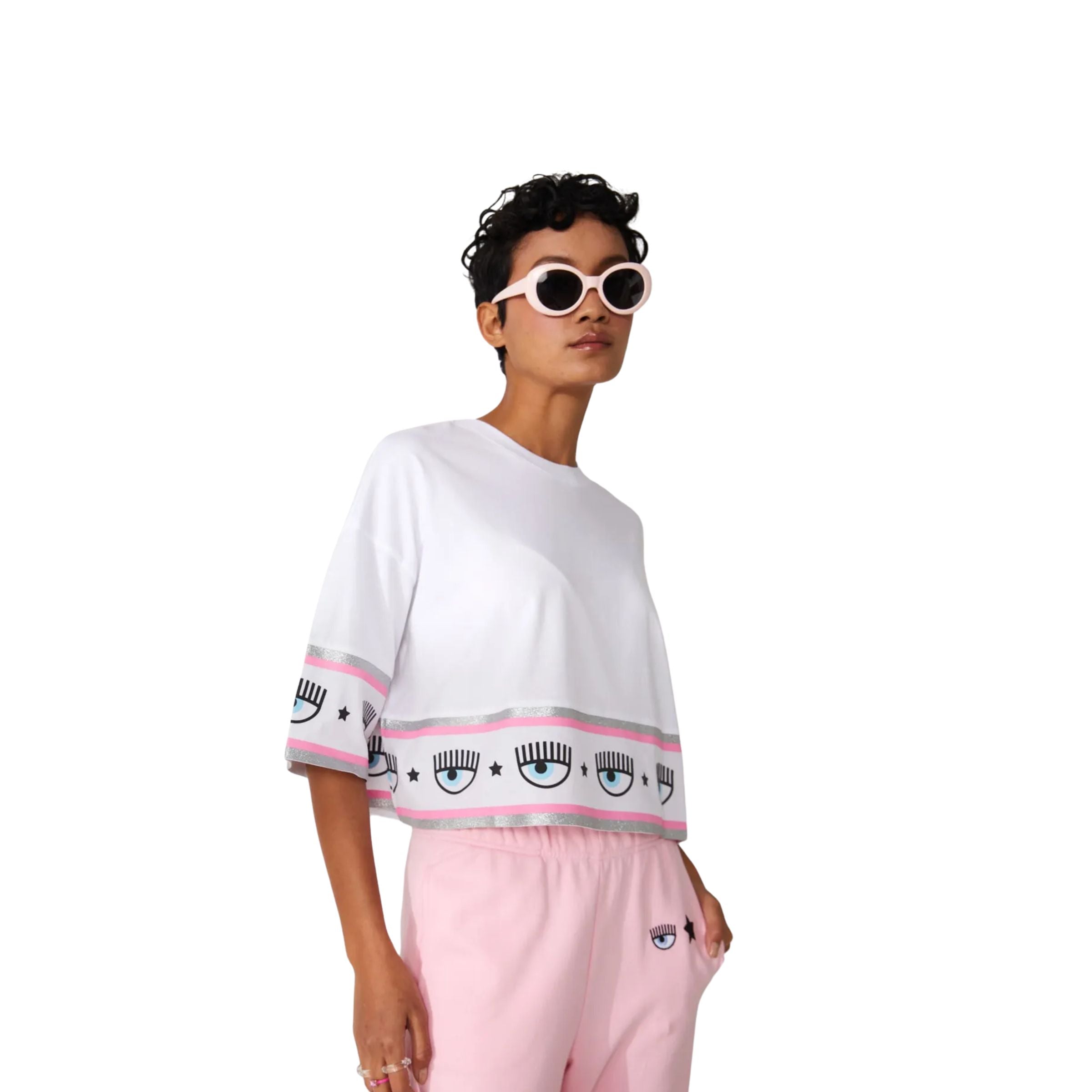 Chiara Ferragni Sweater Ladies Bottom Eyes White