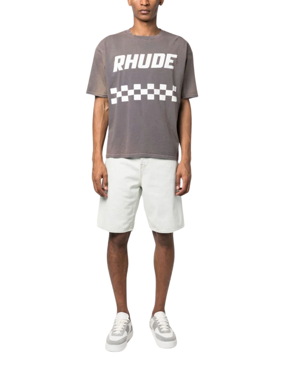 Rhude T-Shirt Off Road Logo Vintage Grey