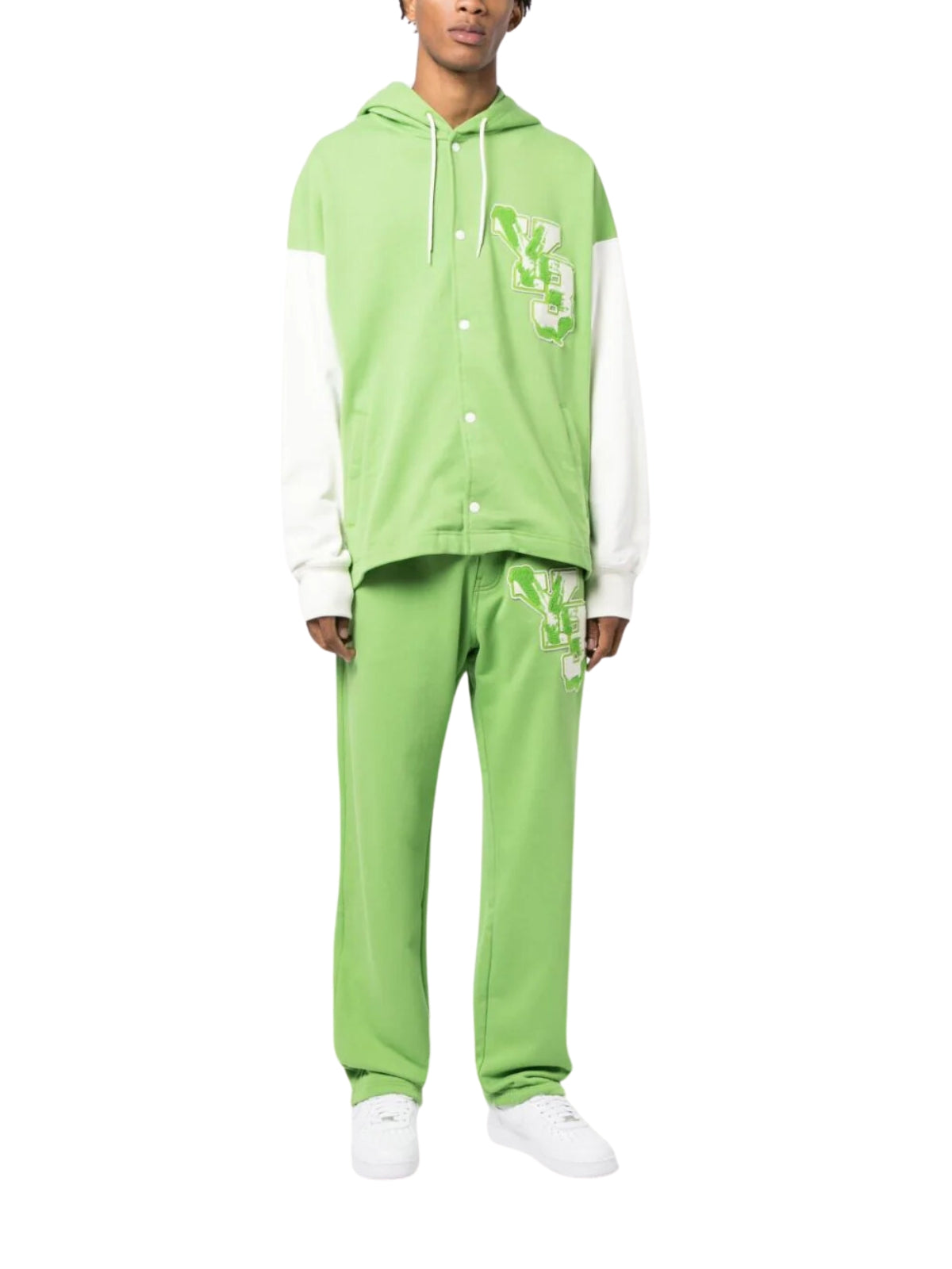 Y-3 Hoodie Logo Green-White