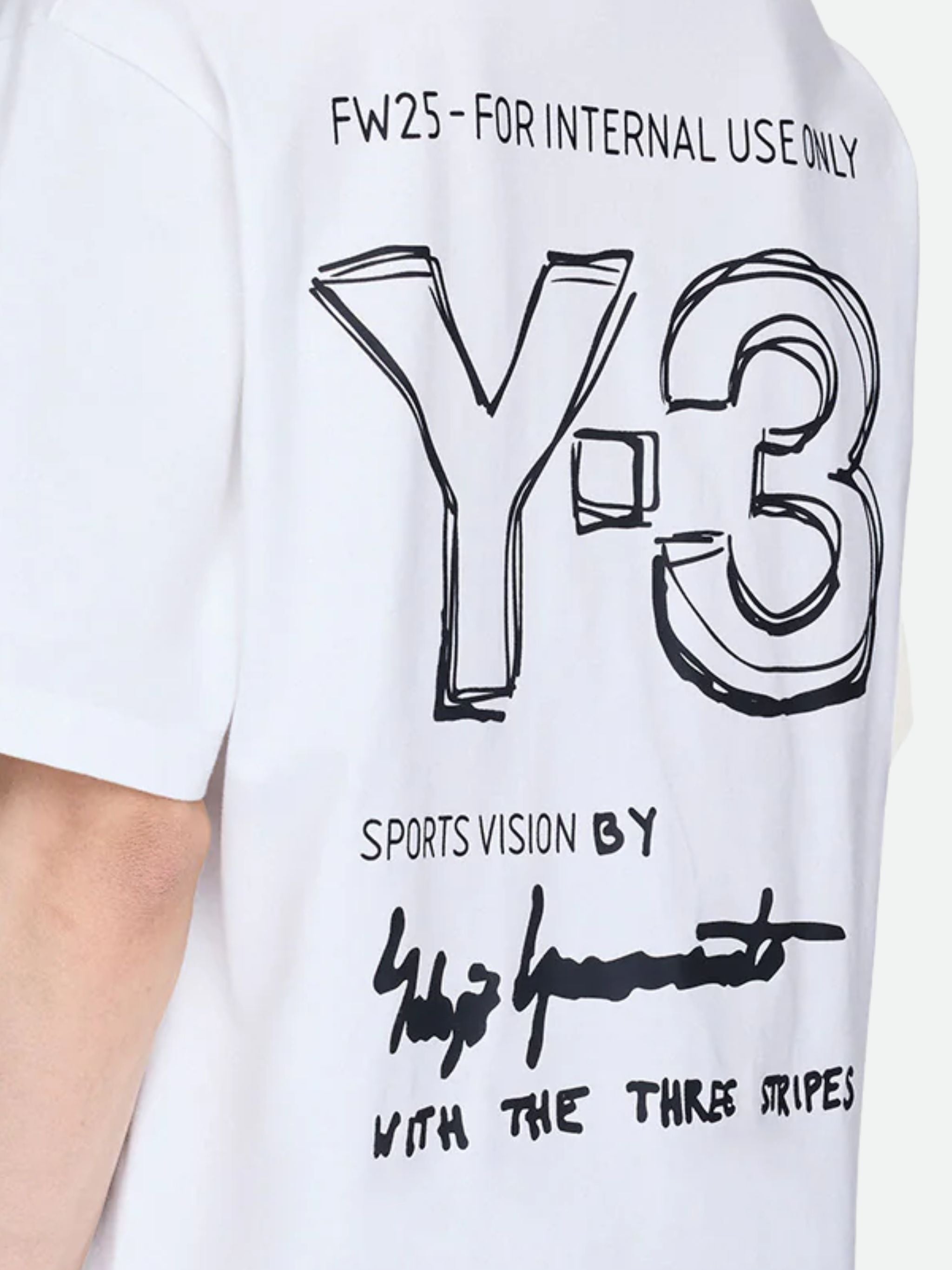 Y-3   T-Shirt Merch Cream White