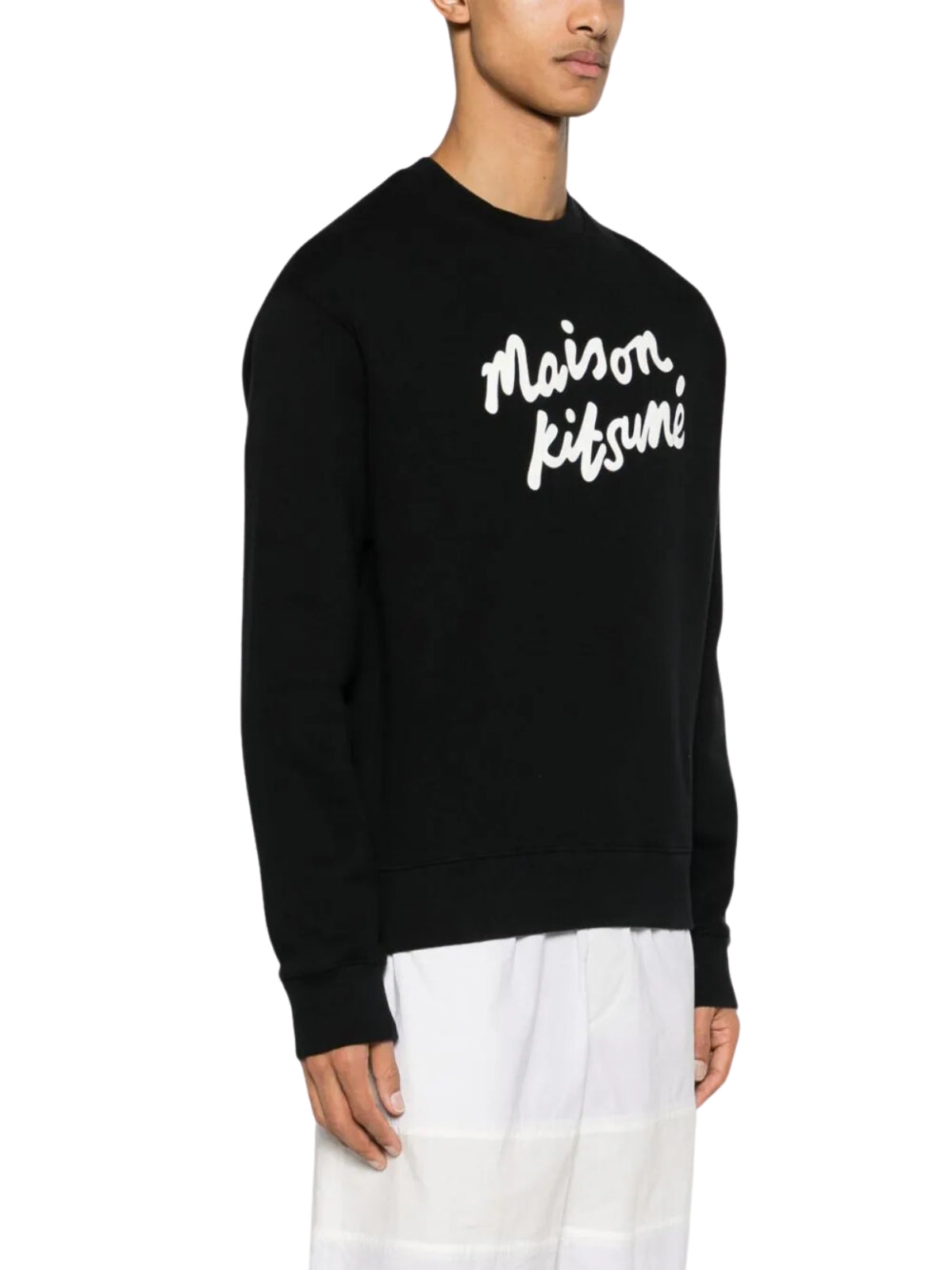 Maison Kitsune Sweater Handwriting Logo Black-White