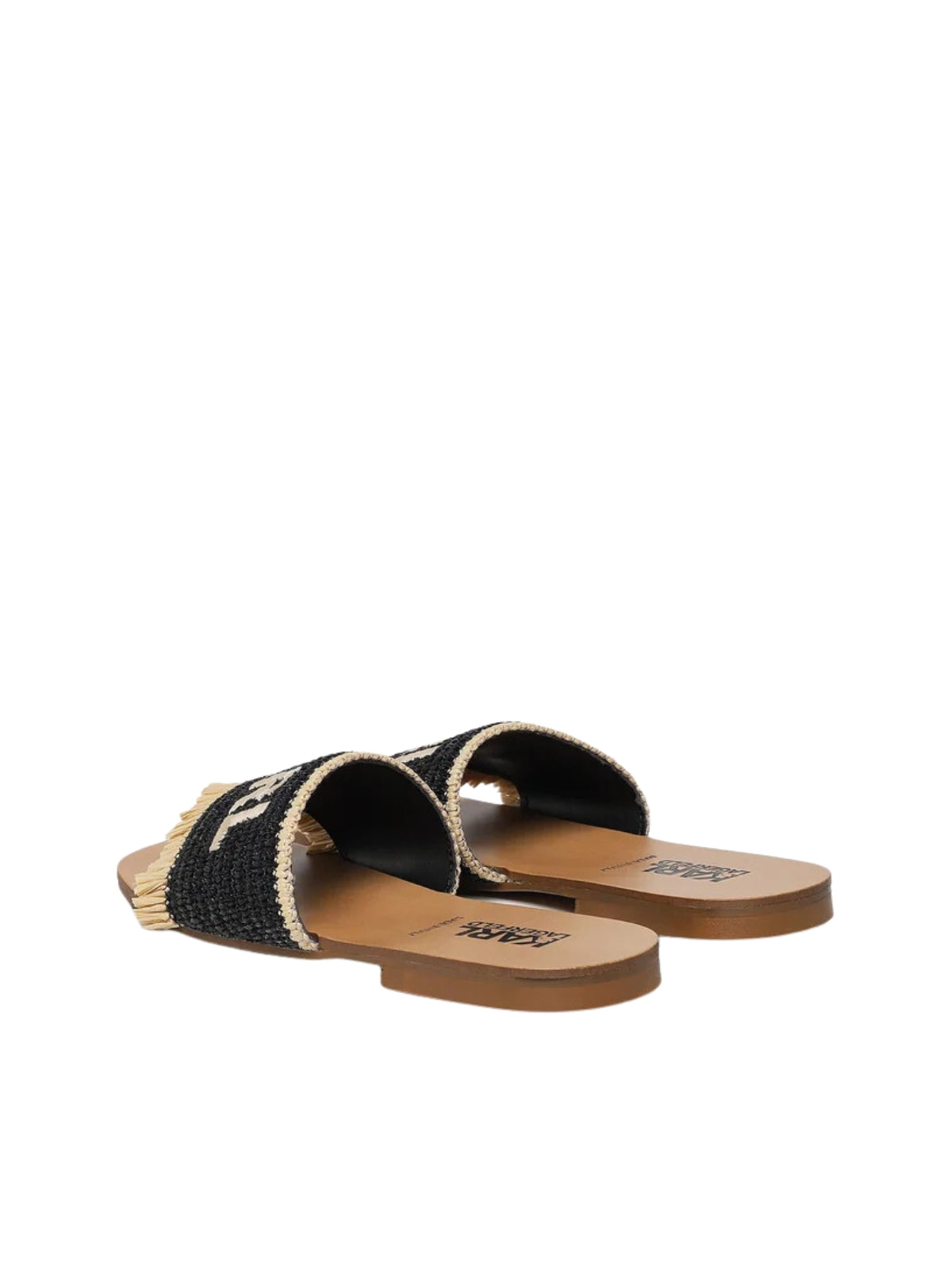 Karl Lagerfeld Ladies Slide Skoot Iii Karl Band Raffia Black-White-Natural