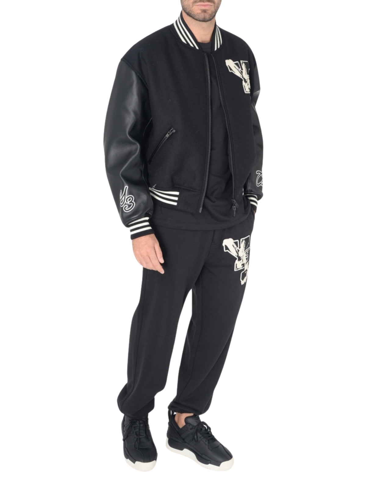 Y-3 Jacket Letterman Logo Black