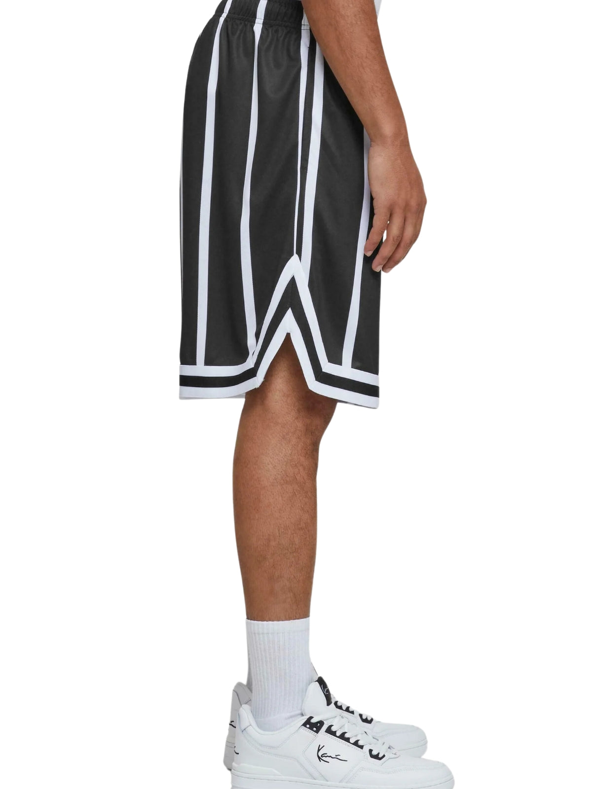 Karl Kani Shorts Striped Mesh Black-White