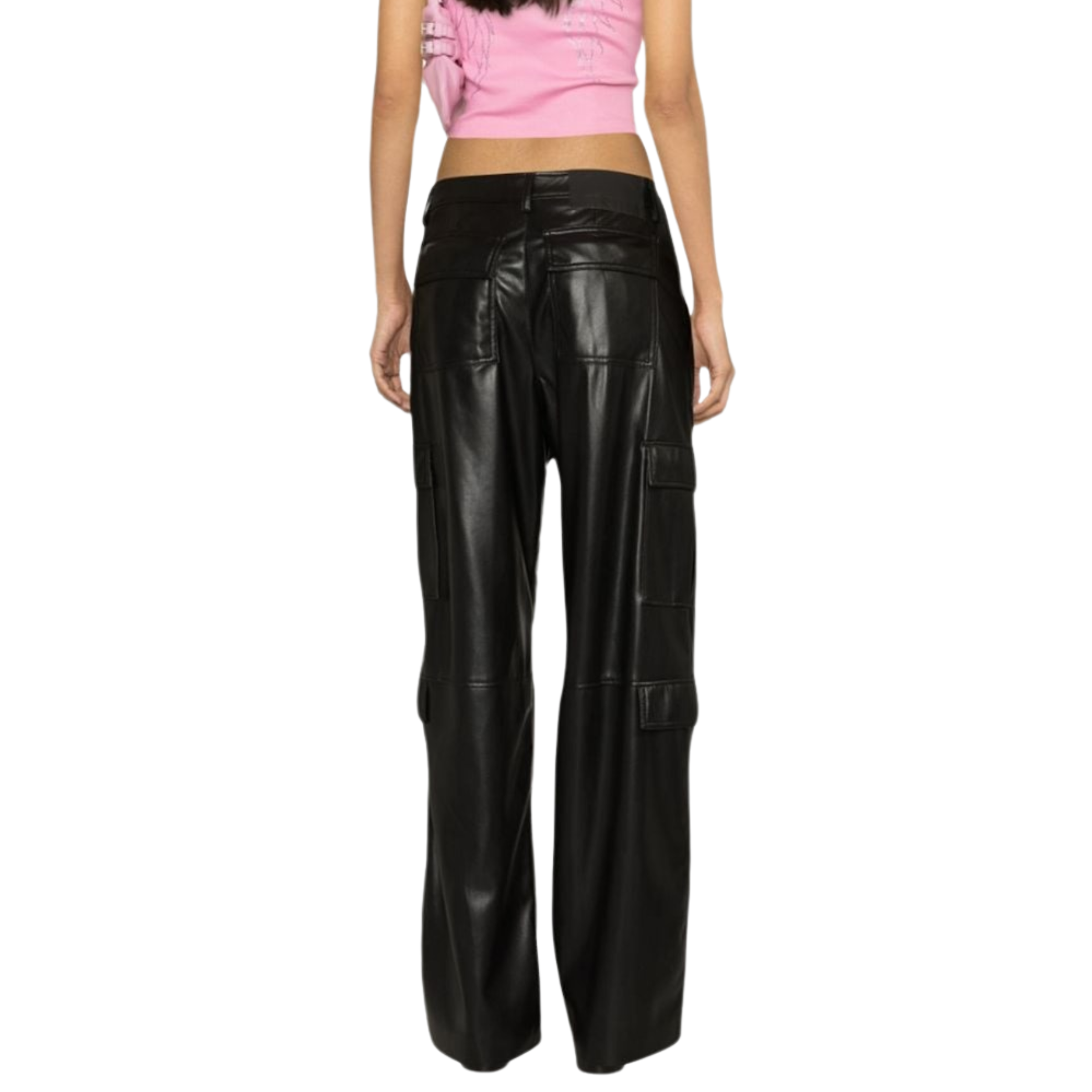 Msgm Pants Leather Black