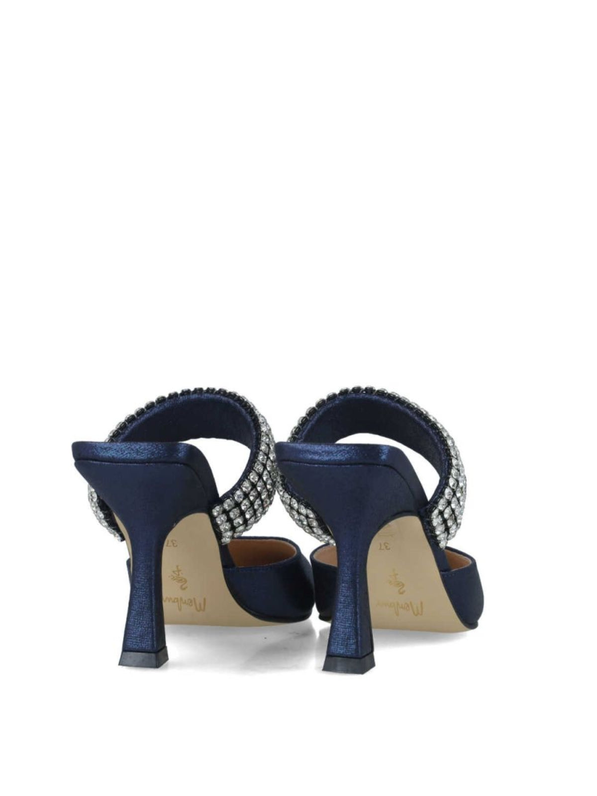 Menbur Heels Bedazzled Strap Navy