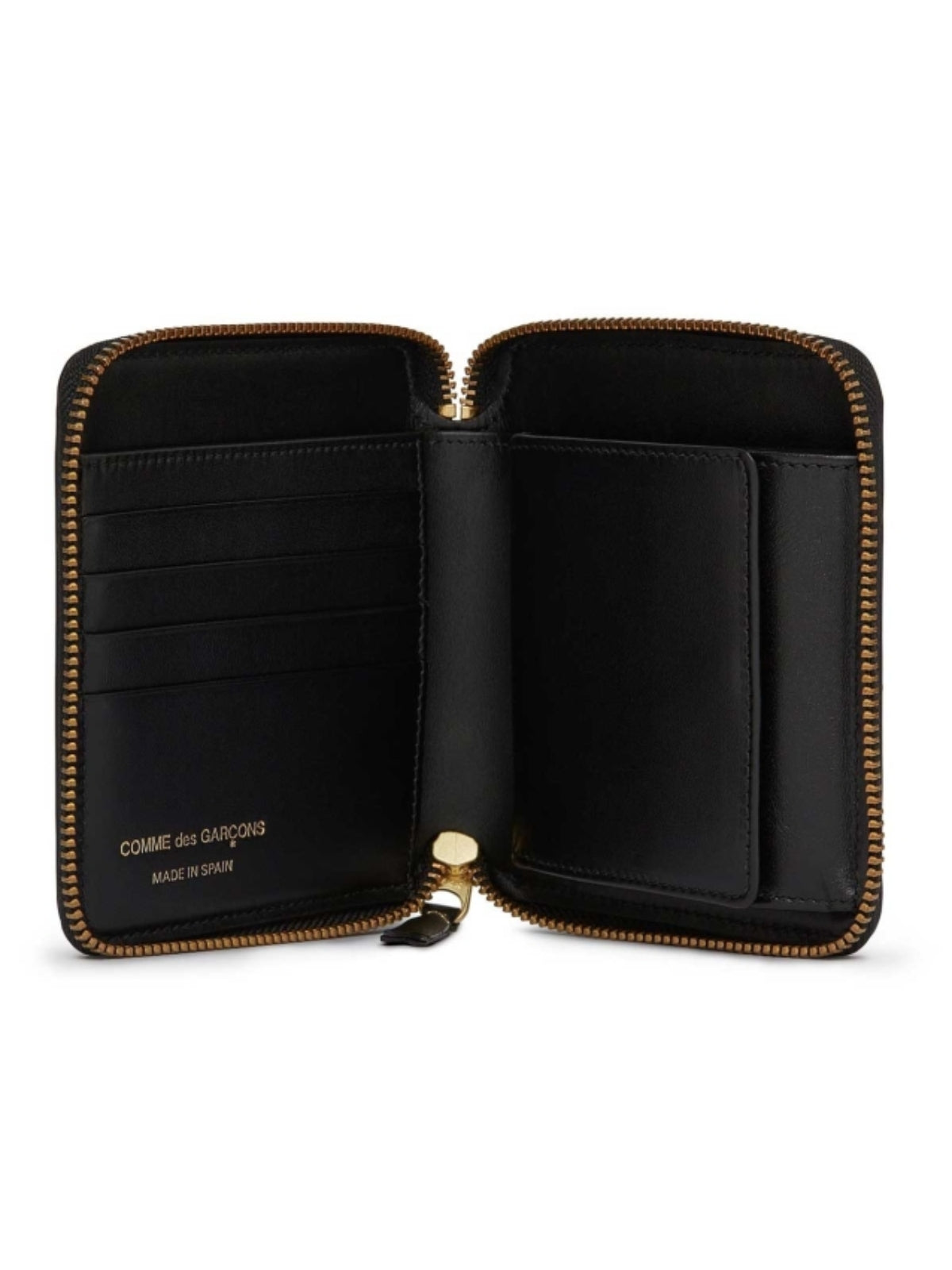 Comme Des Garcons Wallet Zip Around Logo Black