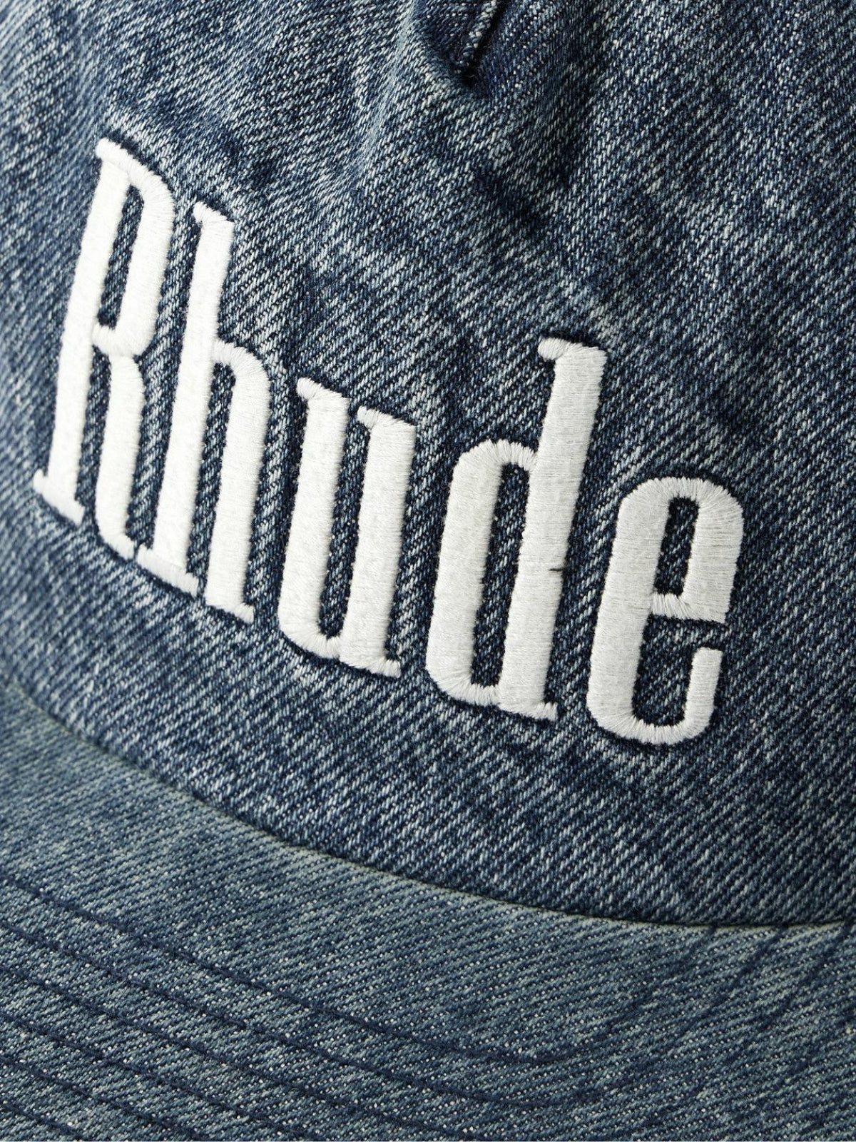 Rhude Cap Washed Denim Logo Indigo