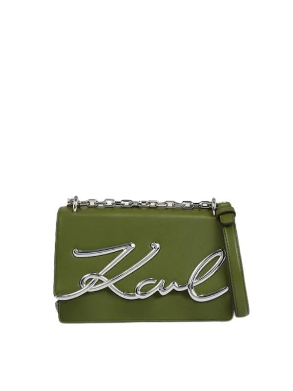 Karl Lagerfeld Bag Shoulder Chain Strap Logo Khaki