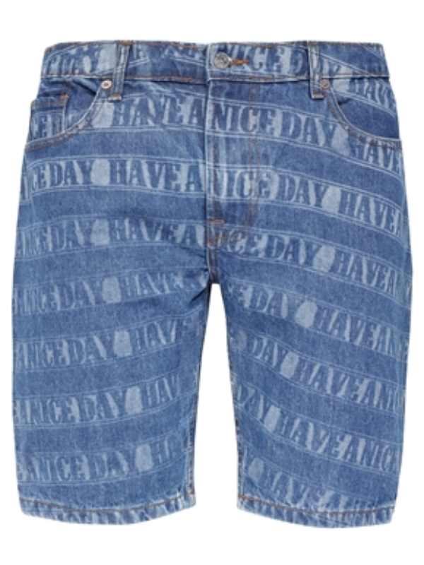 Market Shorts Santee Denim Have A Nice Day Blue