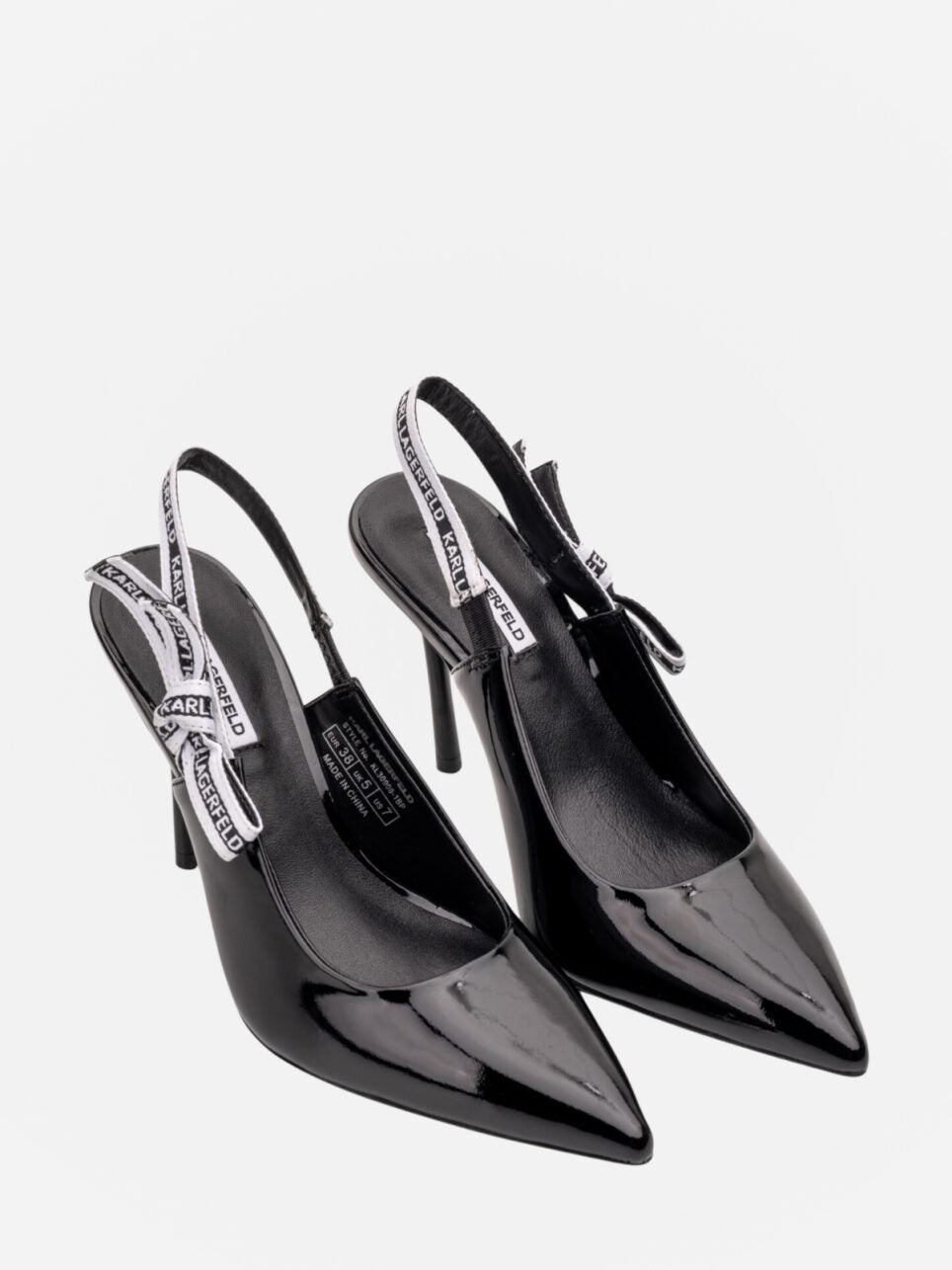 Karl Lagerfeld Heels Sienna Ribbon Sling Black